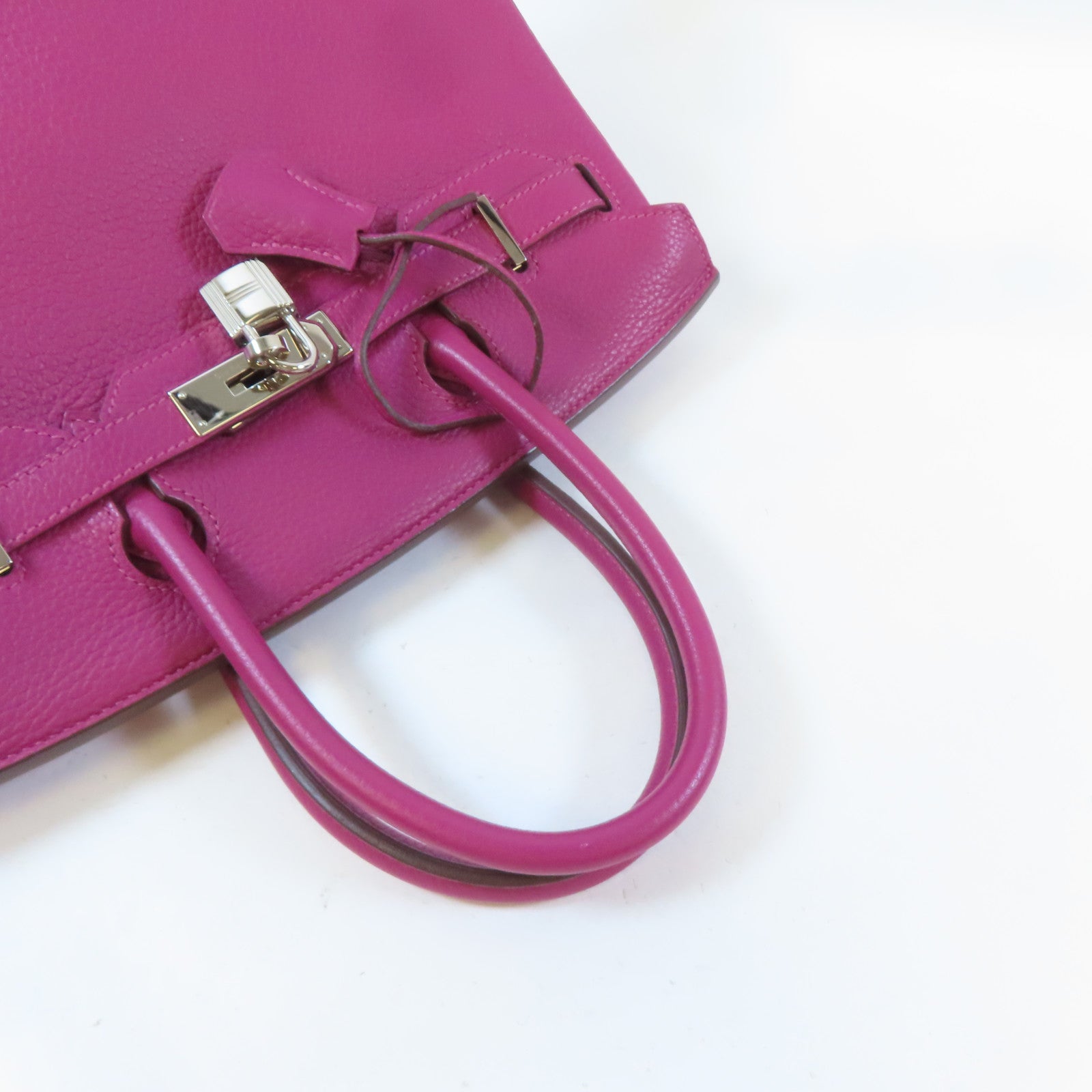HERMES 【激減優惠】Clemence皮革Birkin 30銀扣手挽袋Rose Purple/桃紫色
