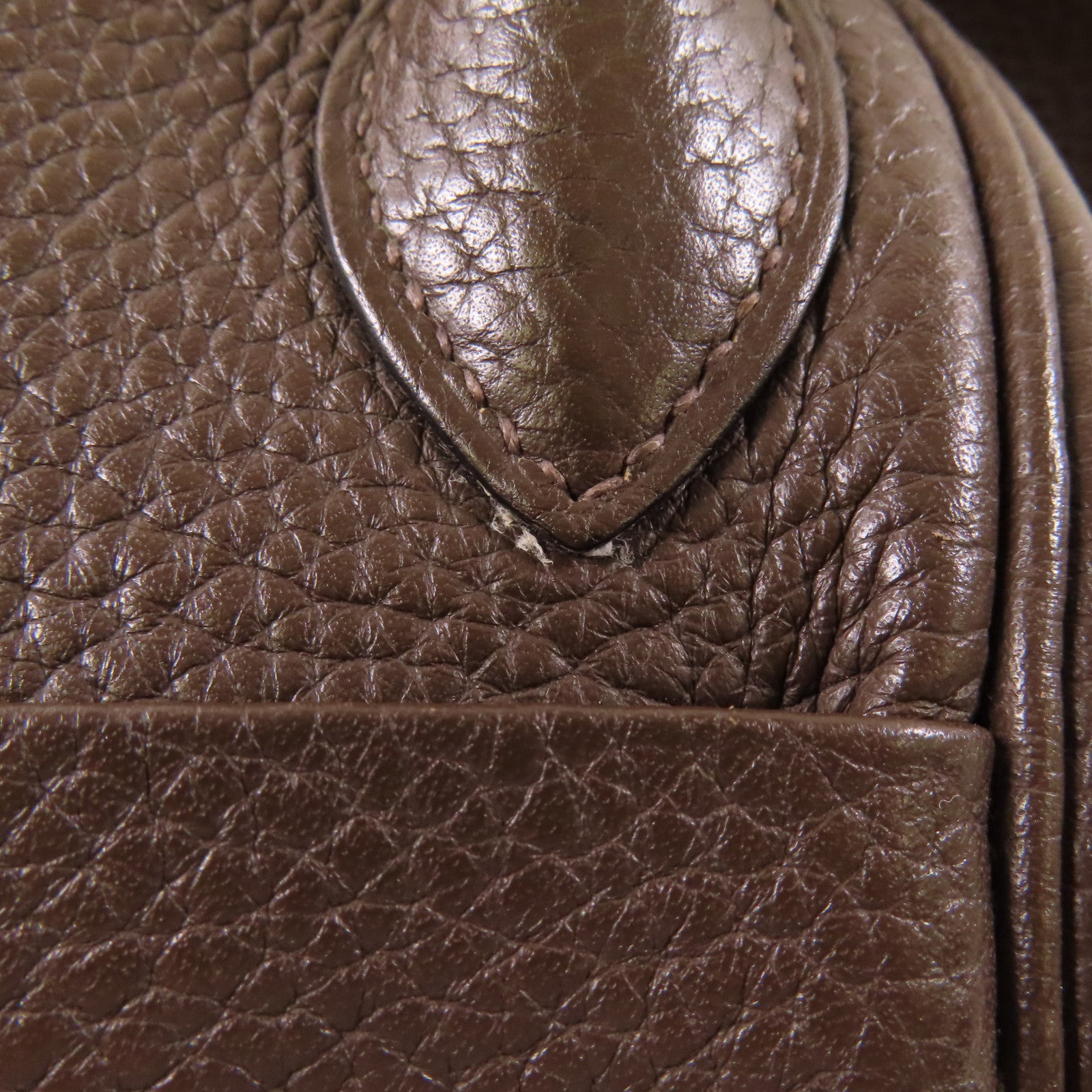 HERMES Clemence皮革Lindy 30銀扣肩背袋Cafe