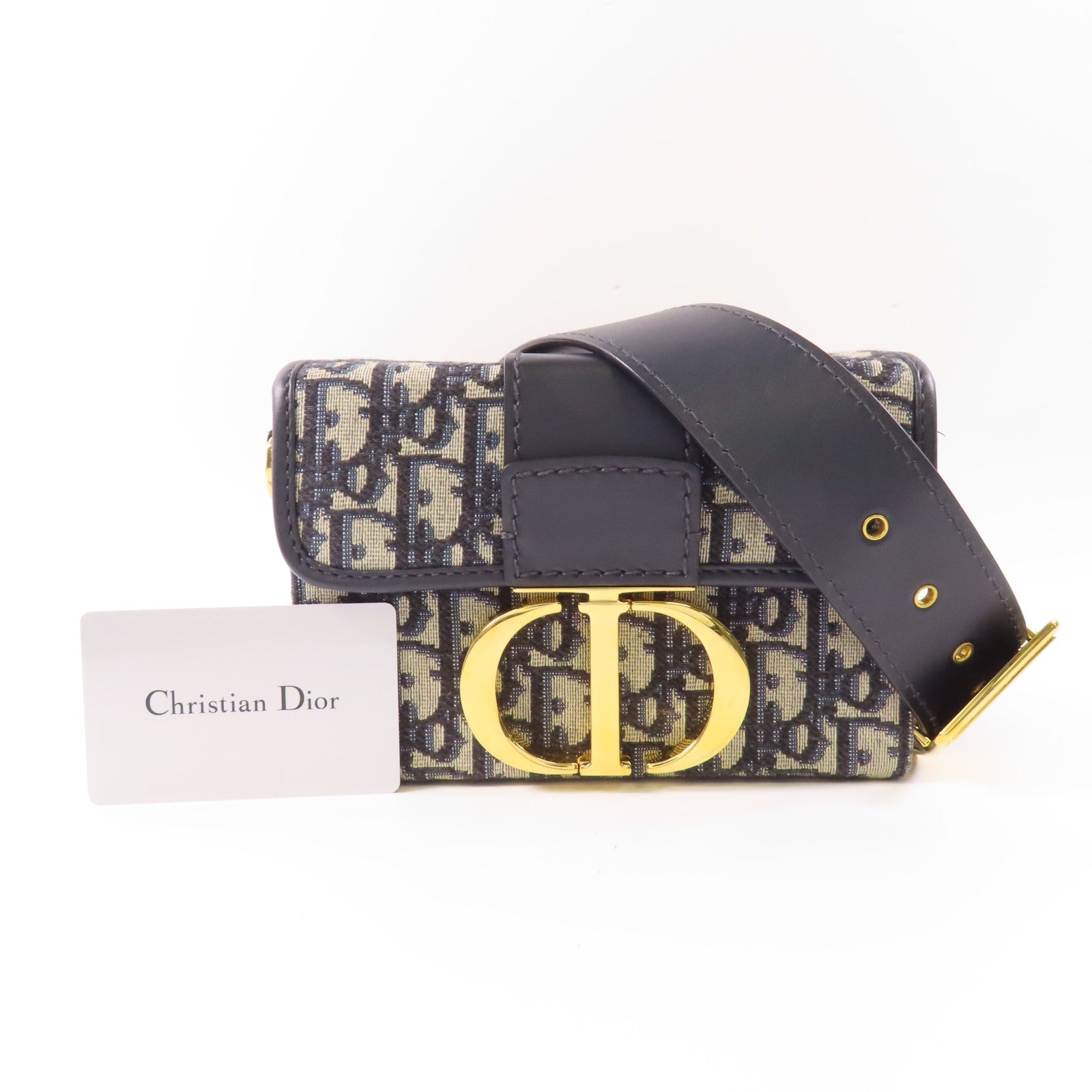 Dior 帆布Montaigne 30金扣肩背袋