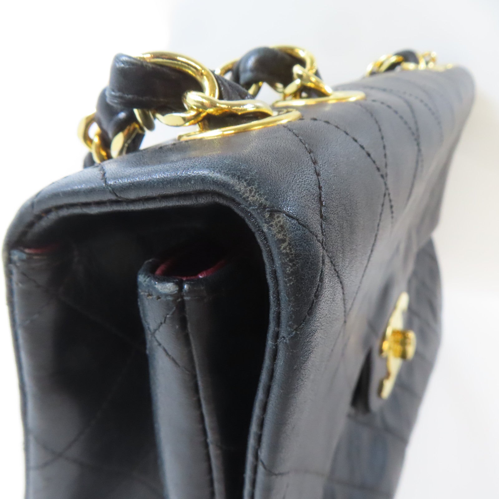 CHANEL 【激減優惠】菱格牛皮皮革Vintage Classic Flap Bag金扣鏈帶肩背袋黑色