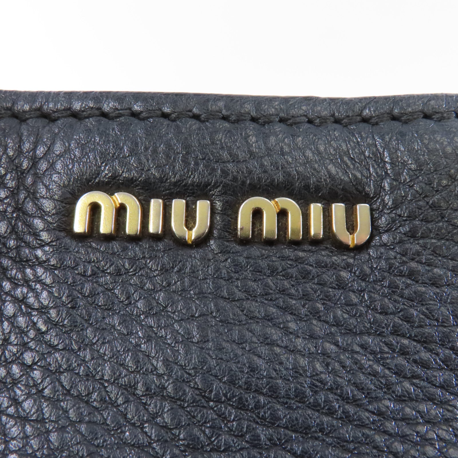 Miu Miu 【激減優惠】牛皮皮革2 Way Shoulder金扣手挽肩背兩用袋黑色