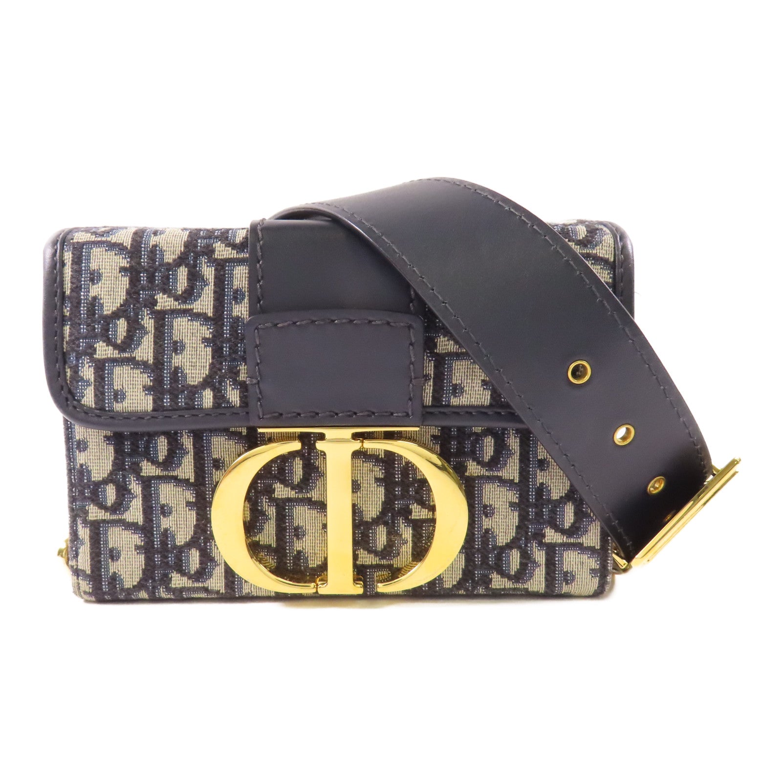 Dior 帆布Montaigne 30金扣肩背袋