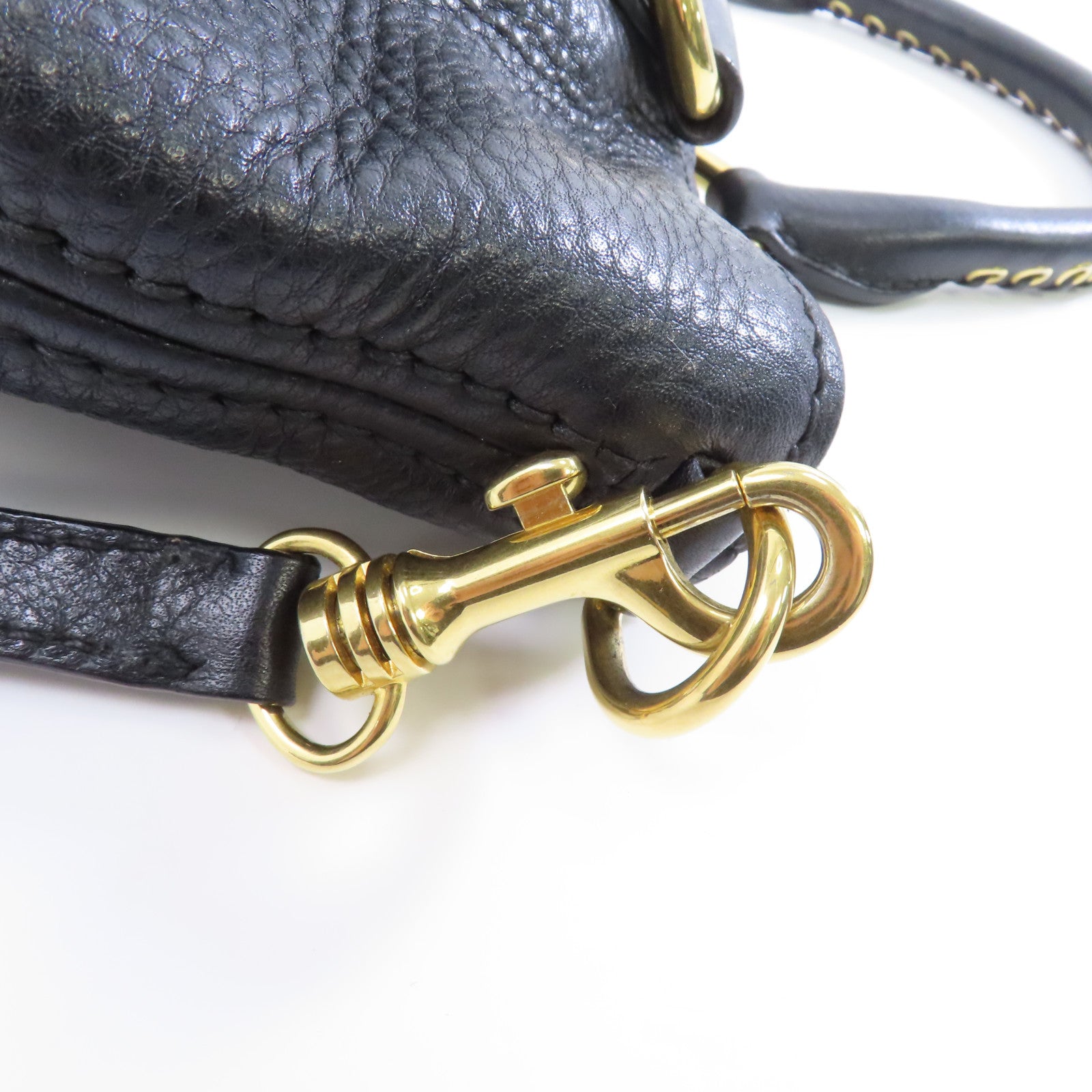 Miu Miu 【激減優惠】牛皮皮革2 Way Shoulder金扣手挽肩背兩用袋黑色