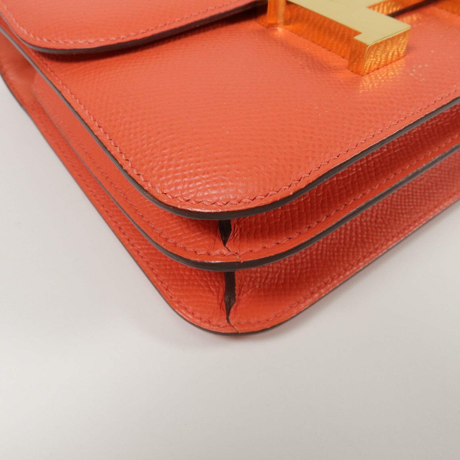 HERMES Epsom皮革Constance Mini肩背袋Rose Jaipur