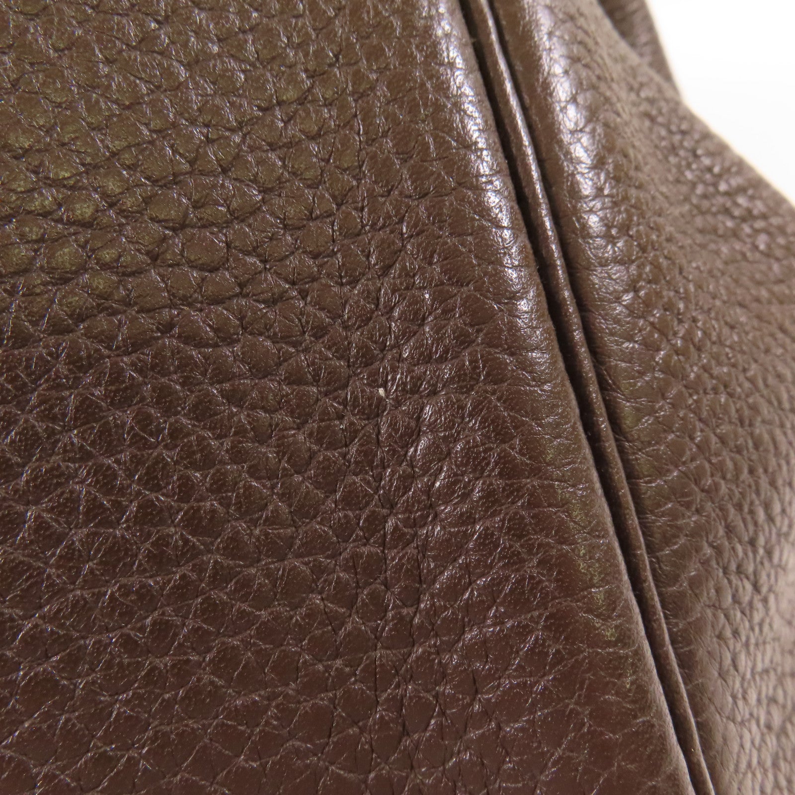 HERMES Clemence皮革Lindy 30銀扣肩背袋Cafe