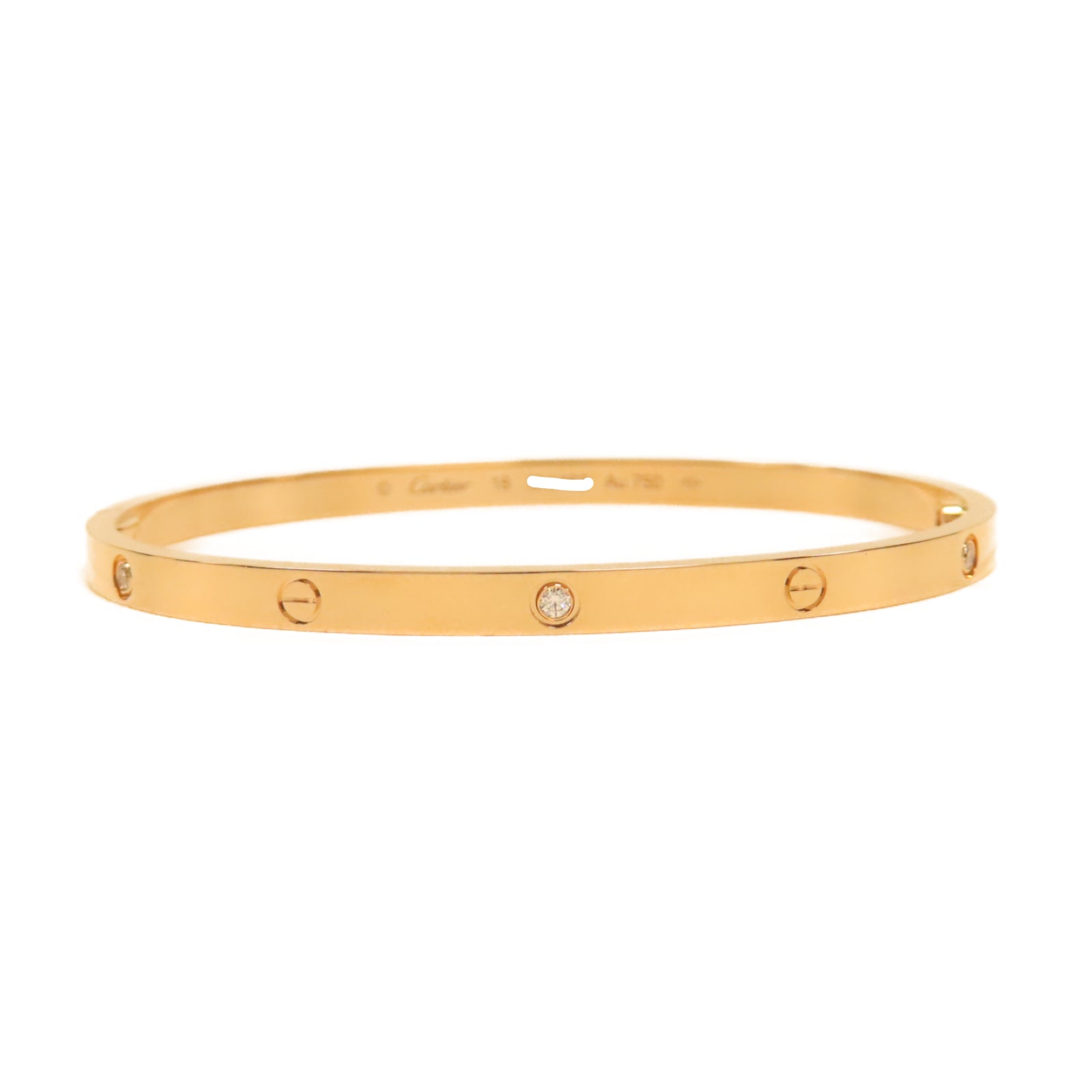 CARTIER 18K玫瑰金Love Bracelet 6 Diamond 0.15ct鑽石手鐲#18