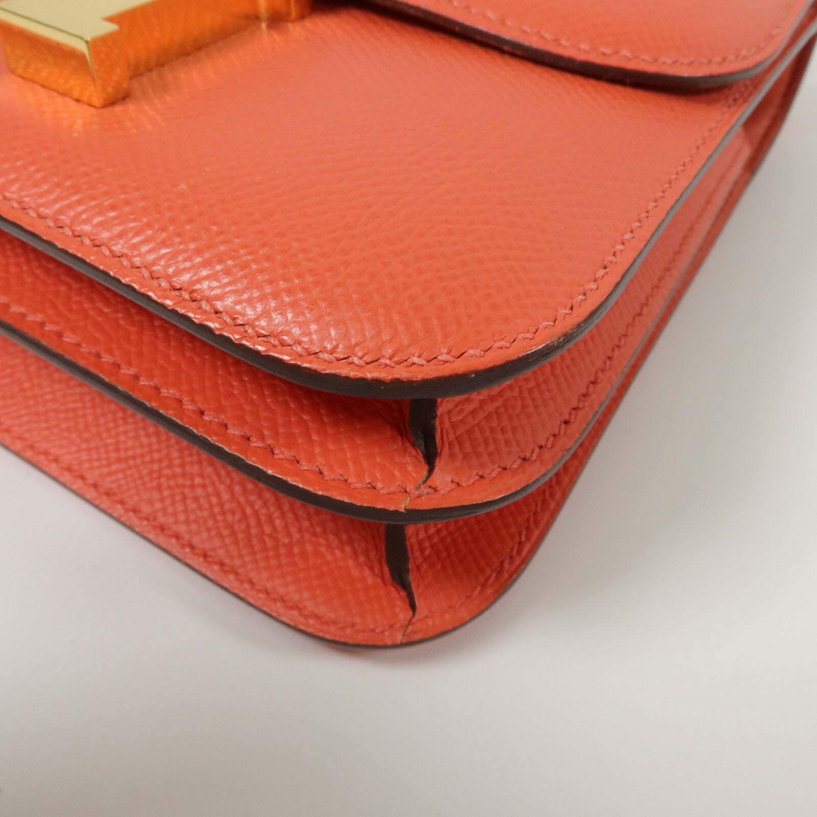 HERMES Epsom皮革Constance Mini肩背袋Rose Jaipur