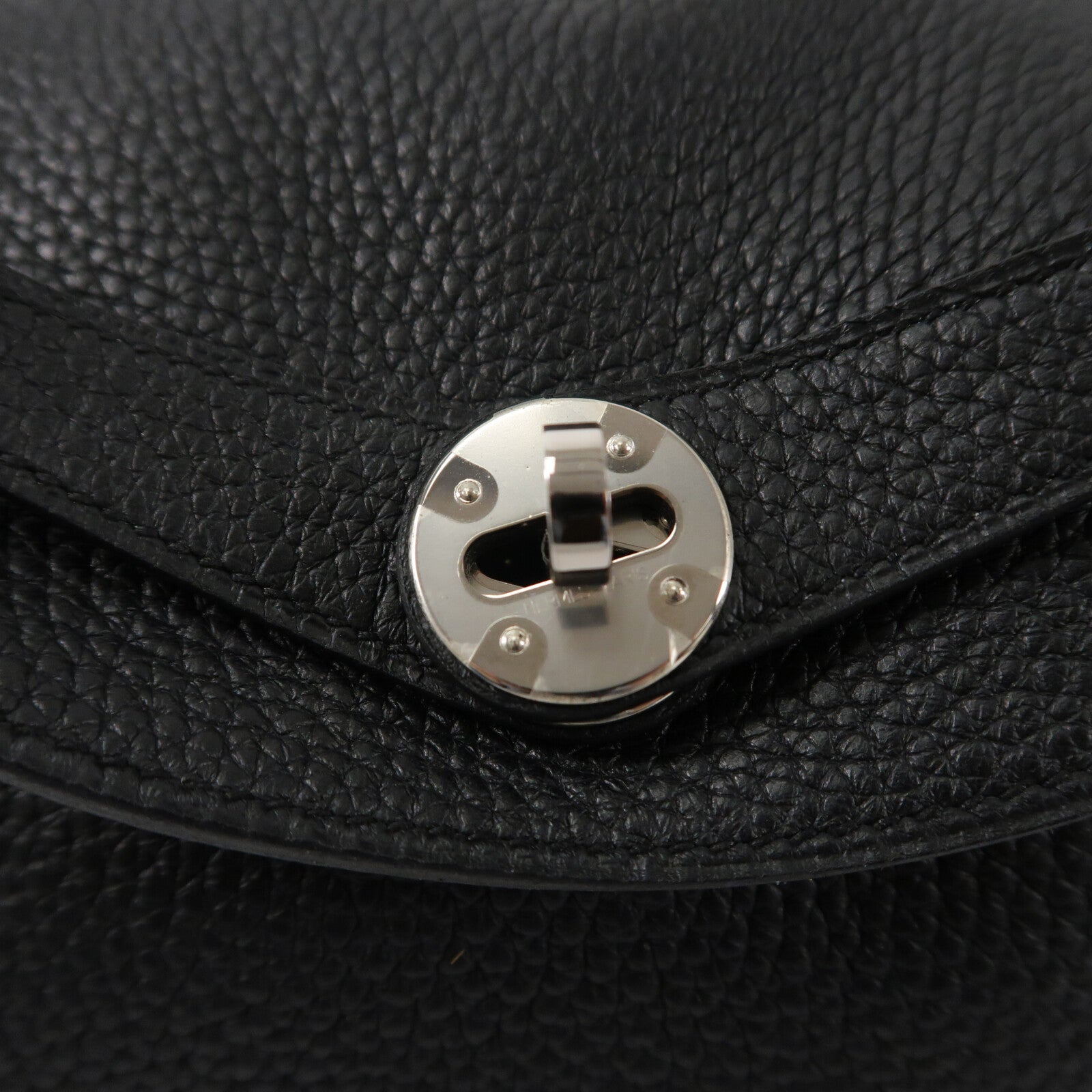 HERMES Clemence皮革Lindy 30手挽肩背兩用袋Noir