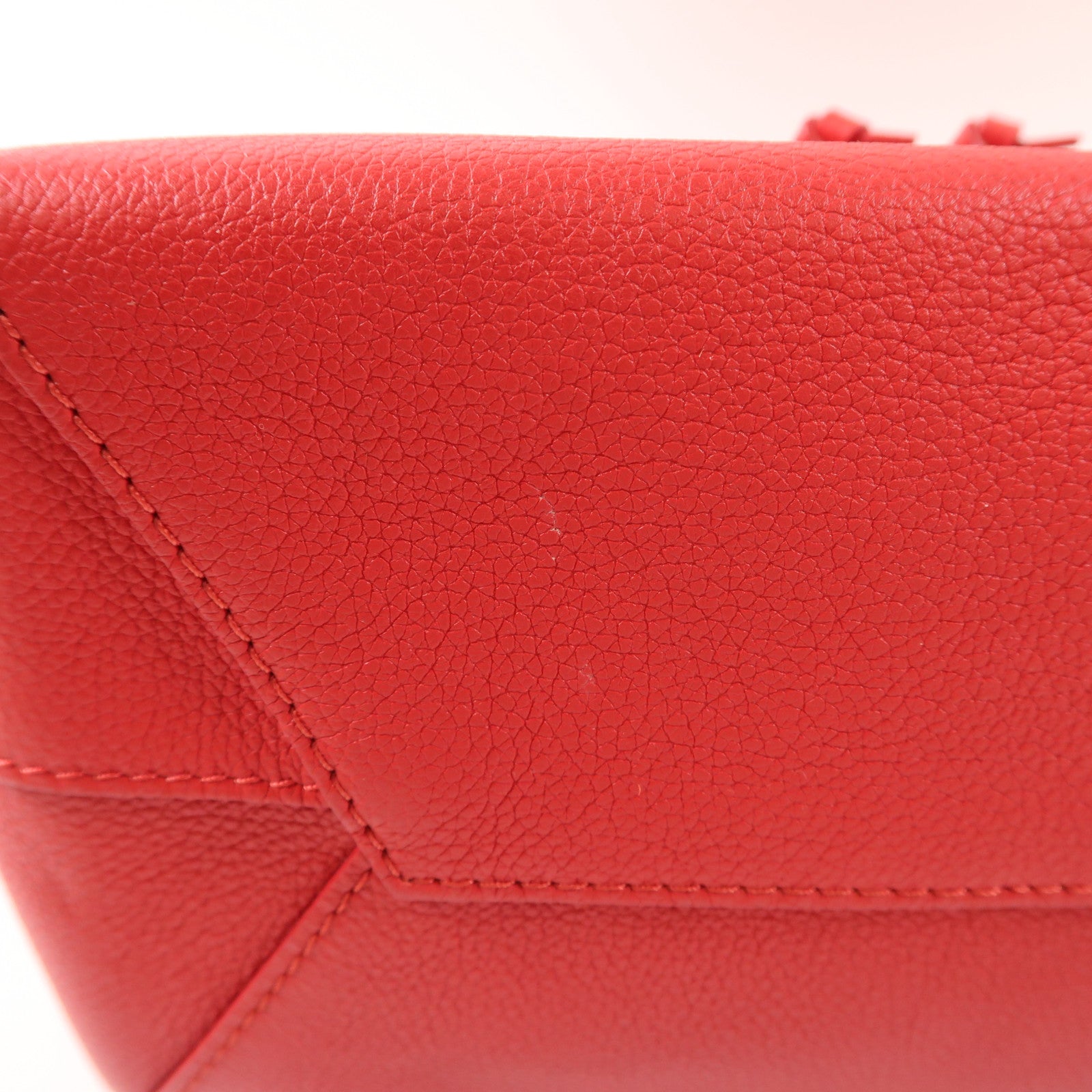 LOUIS VUITTON 牛皮皮革Lockme Backpack銀扣背包紅色