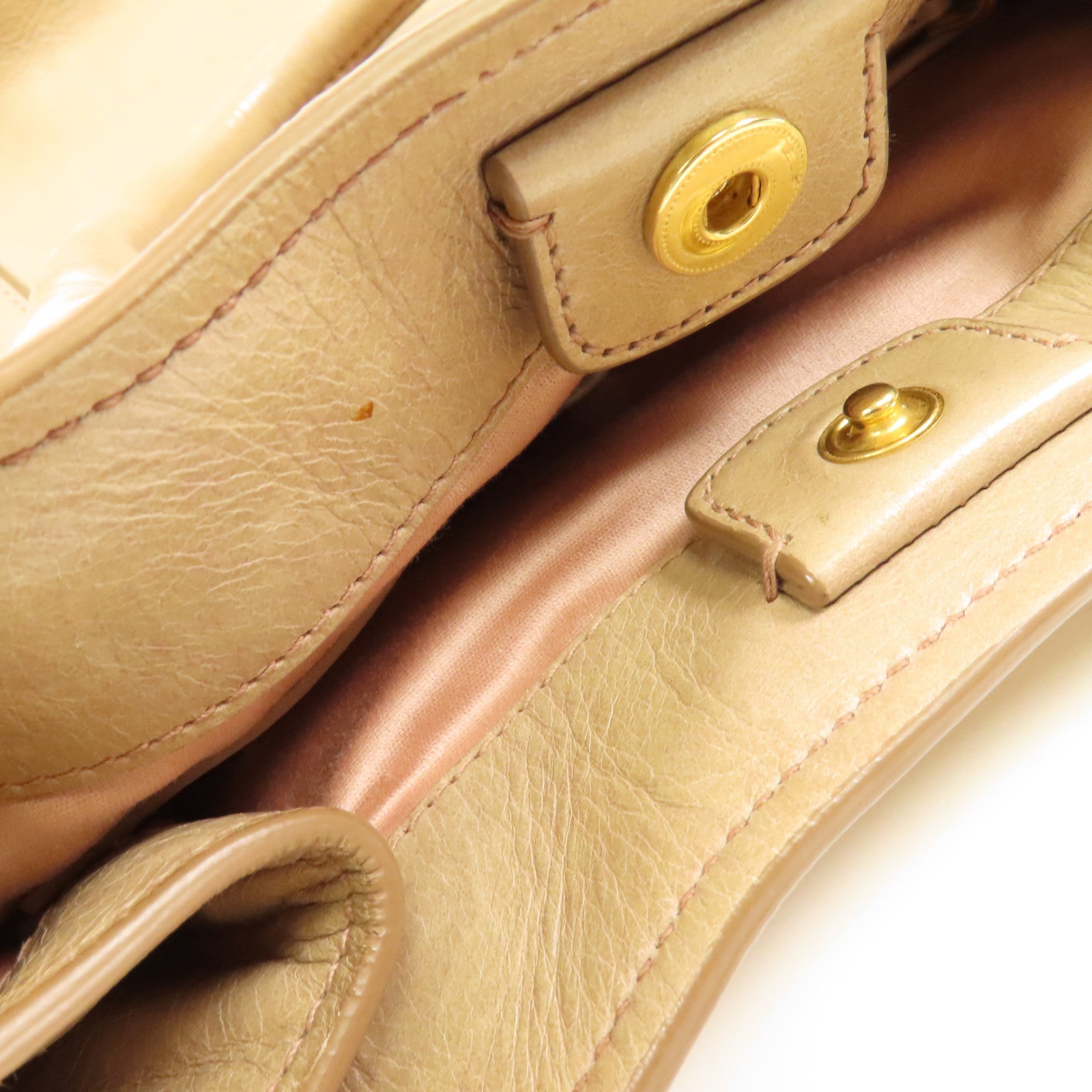 Miu Miu 牛皮皮革Shoulder Bag金扣手挽肩背兩用袋