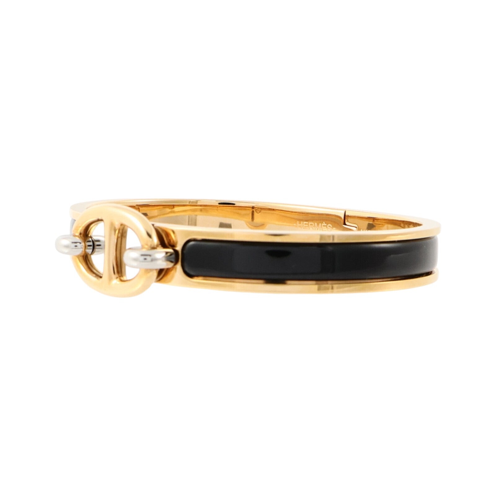 HERMES 金屬/琺瑯Mini Clic Chaine d'Ancre Bracelet金扣手鏈Black