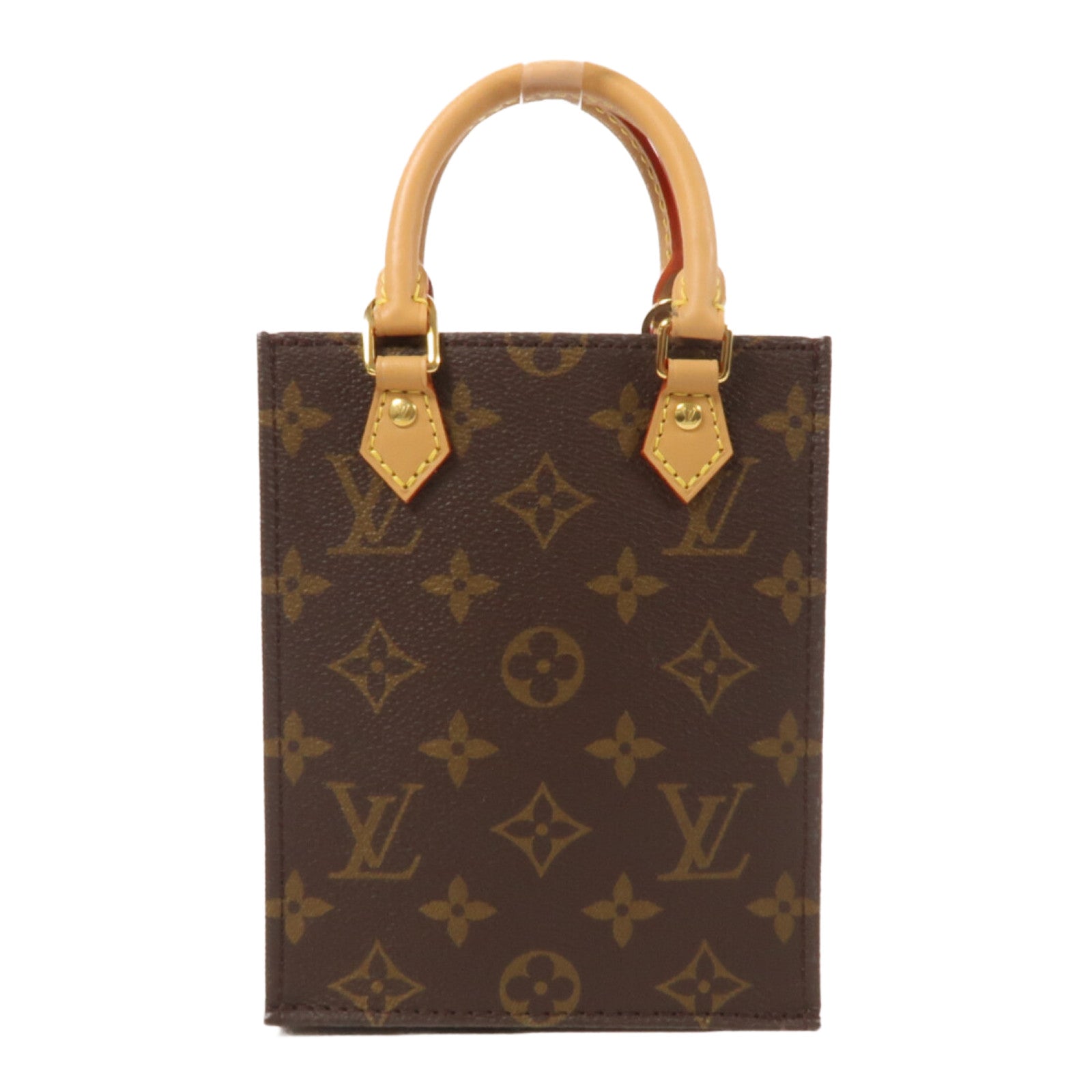 LOUIS VUITTON Monogram Petit Sac Plat金扣手挽肩背兩用袋