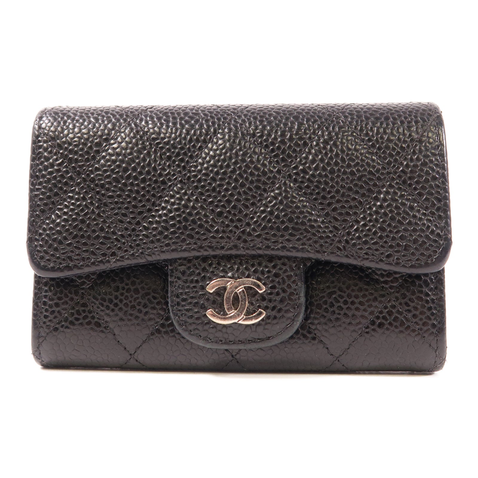 CHANEL 牛皮皮革Card Case銀扣卡片套