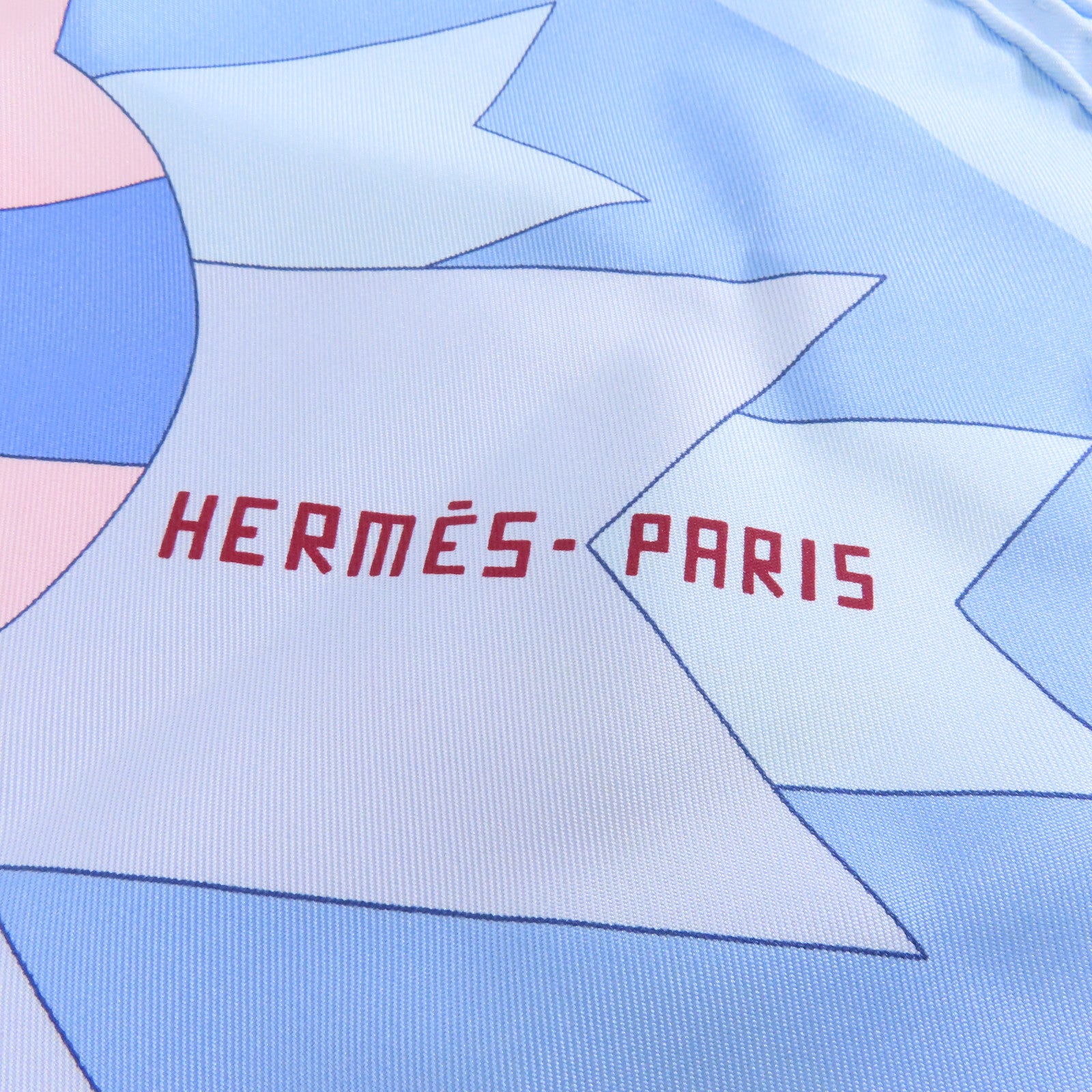 HERMES 絲質Scarf絲巾淺藍色/彩色