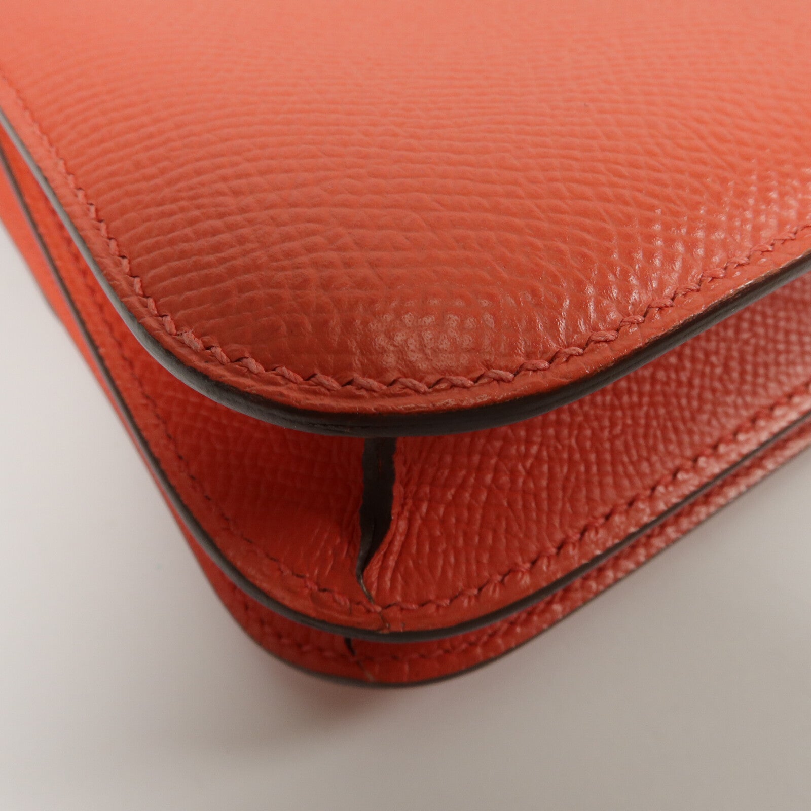 HERMES Epsom皮革Constance Mini肩背袋Rose Jaipur