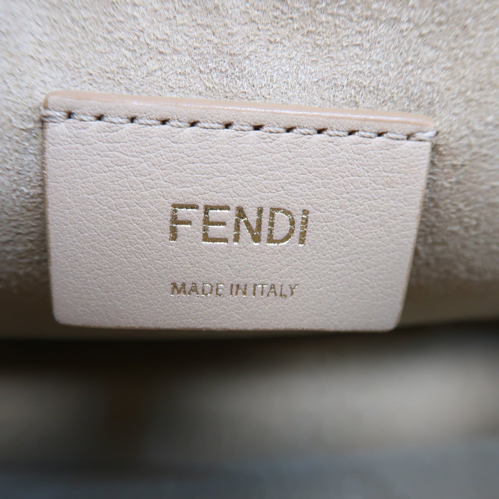 FENDI 【激減優惠】牛皮皮革Chain Shoulder金扣手挽肩背兩用袋米色