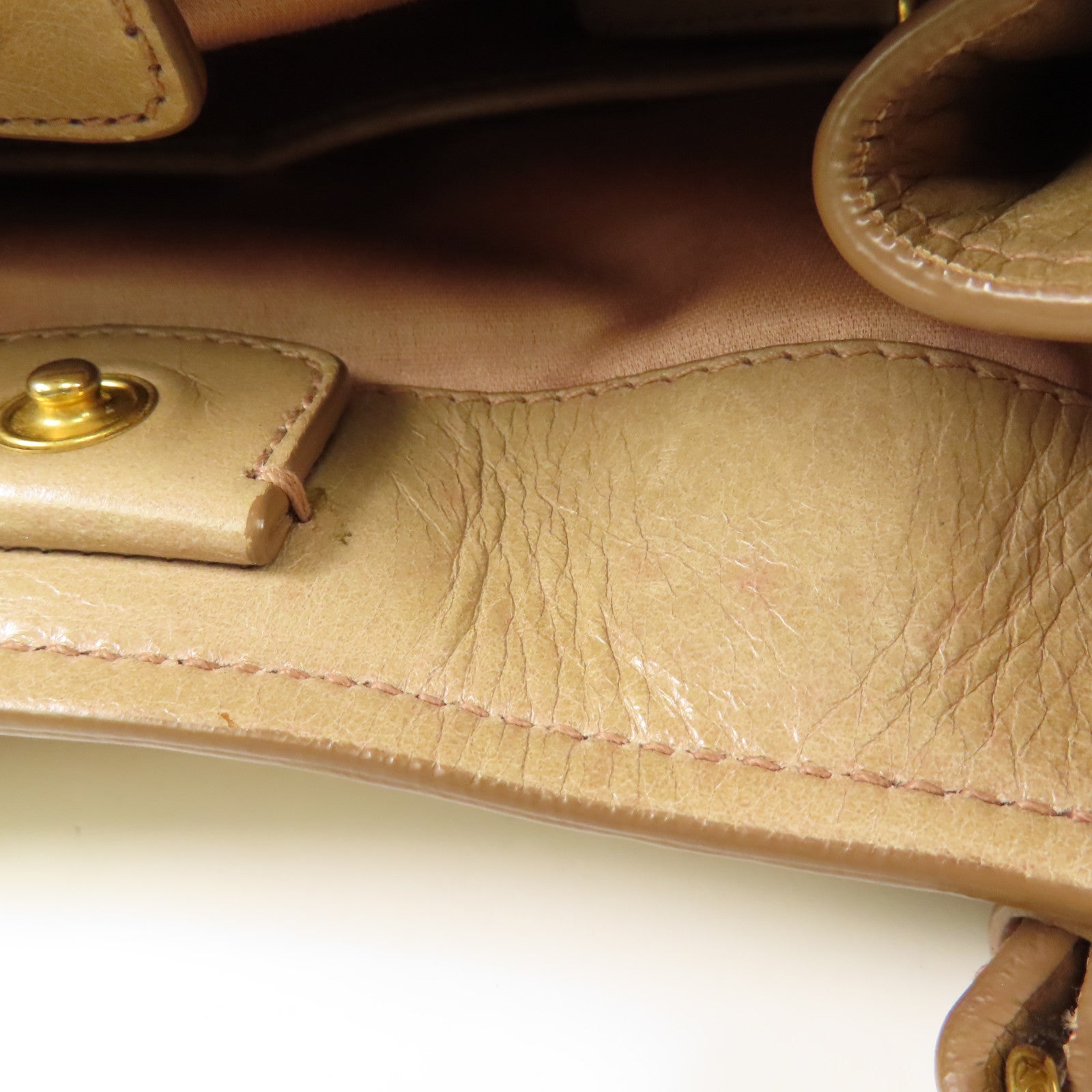 Miu Miu 【激減優惠】牛皮皮革Shoulder Bag金扣手挽肩背兩用袋