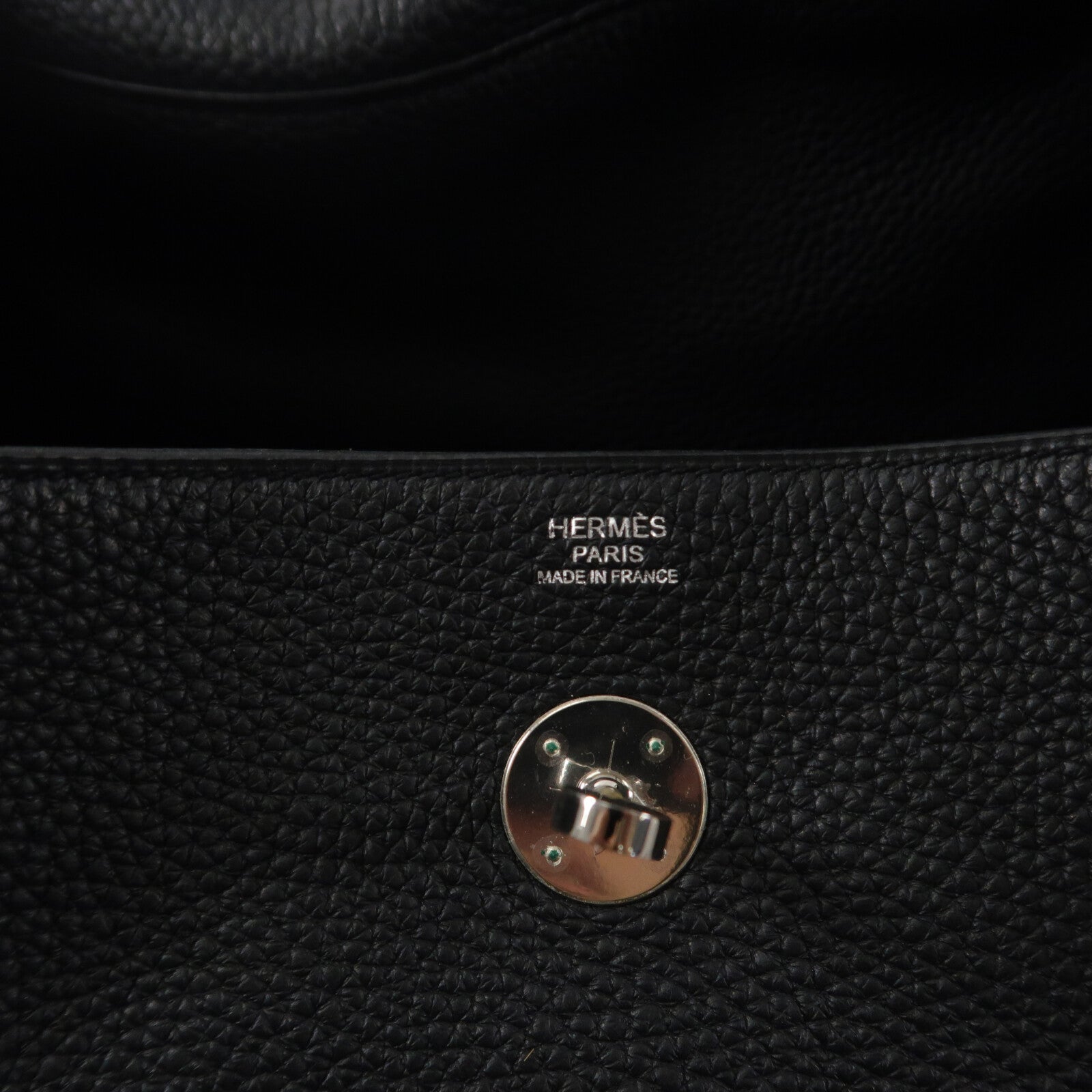HERMES Clemence皮革Lindy 30手挽肩背兩用袋Noir