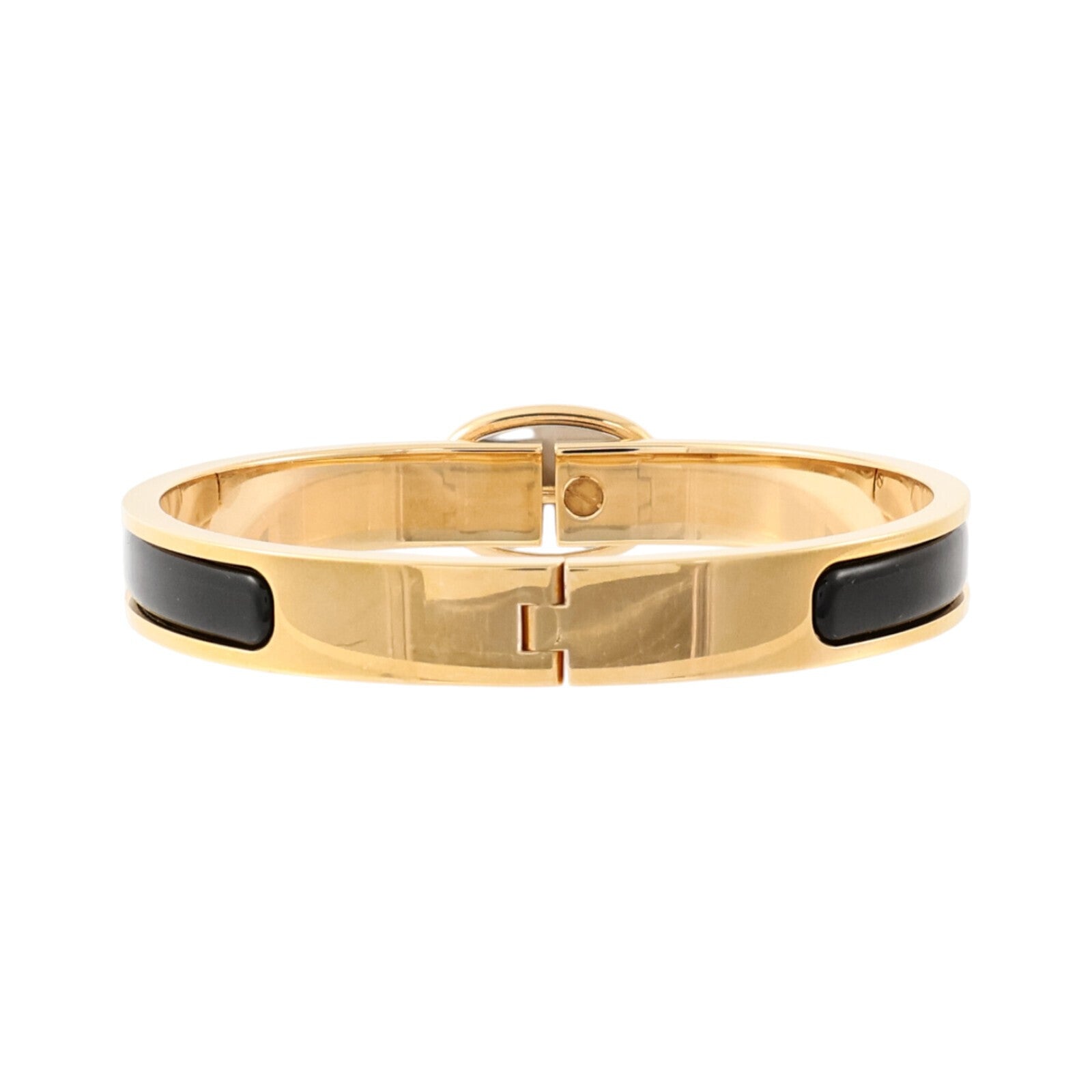 HERMES 金屬/琺瑯Mini Clic Chaine d'Ancre Bracelet金扣手鏈Black