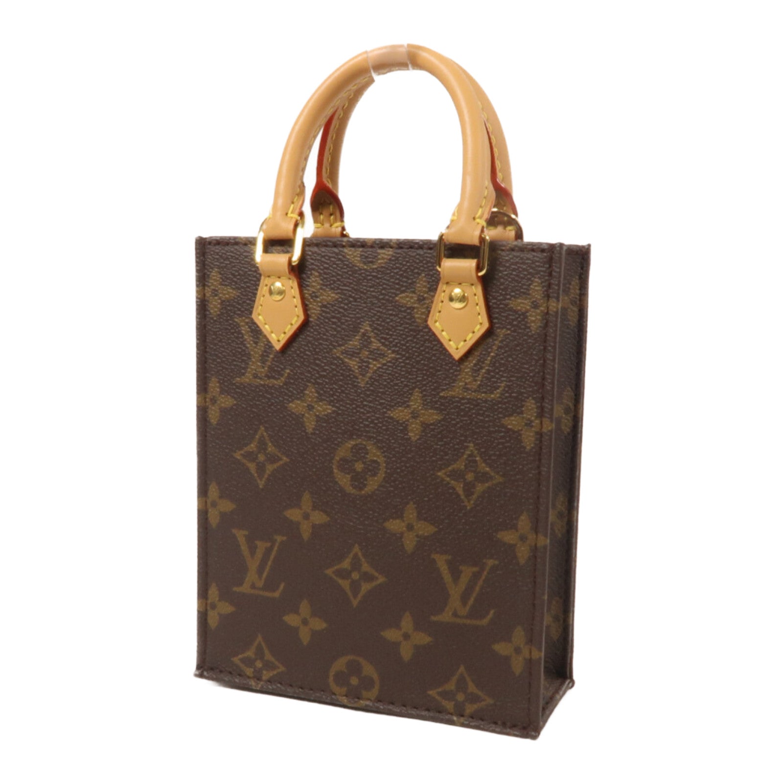 LOUIS VUITTON Monogram Petit Sac Plat金扣手挽肩背兩用袋