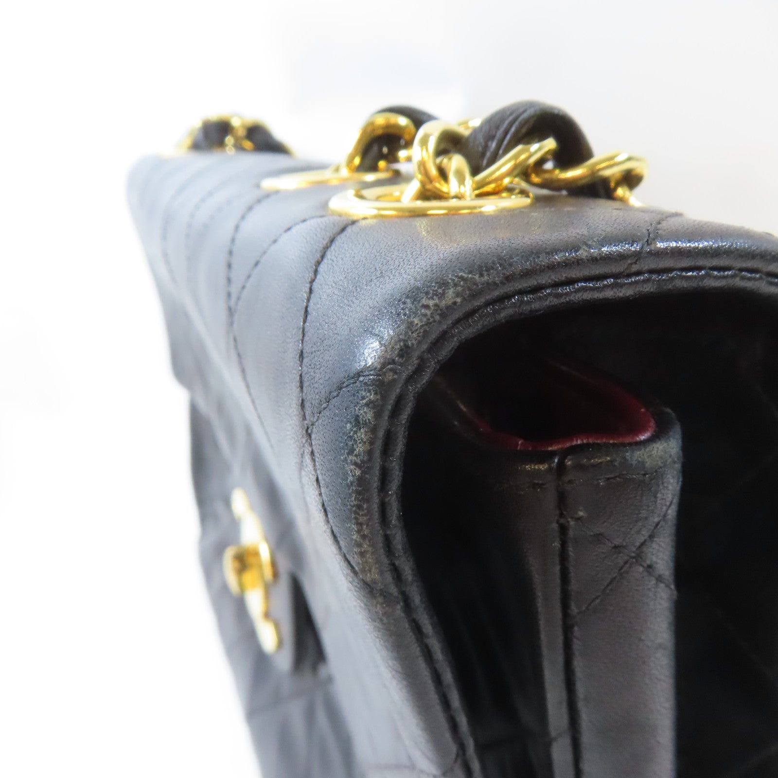 CHANEL 【激減優惠】菱格牛皮皮革Vintage Classic Flap Bag金扣鏈帶肩背袋黑色