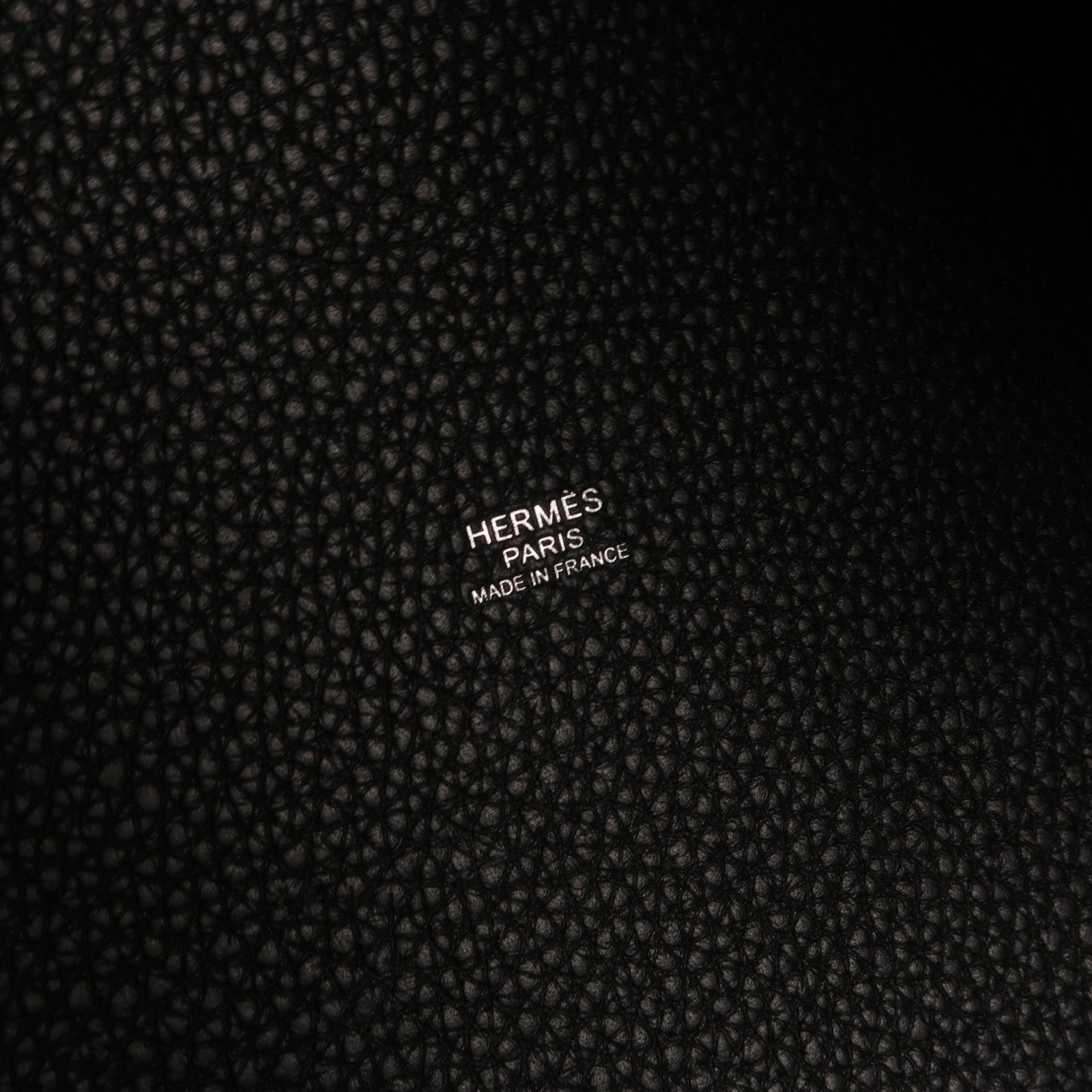 HERMES Clemence皮革Picotin MM銀扣手挽袋Noir