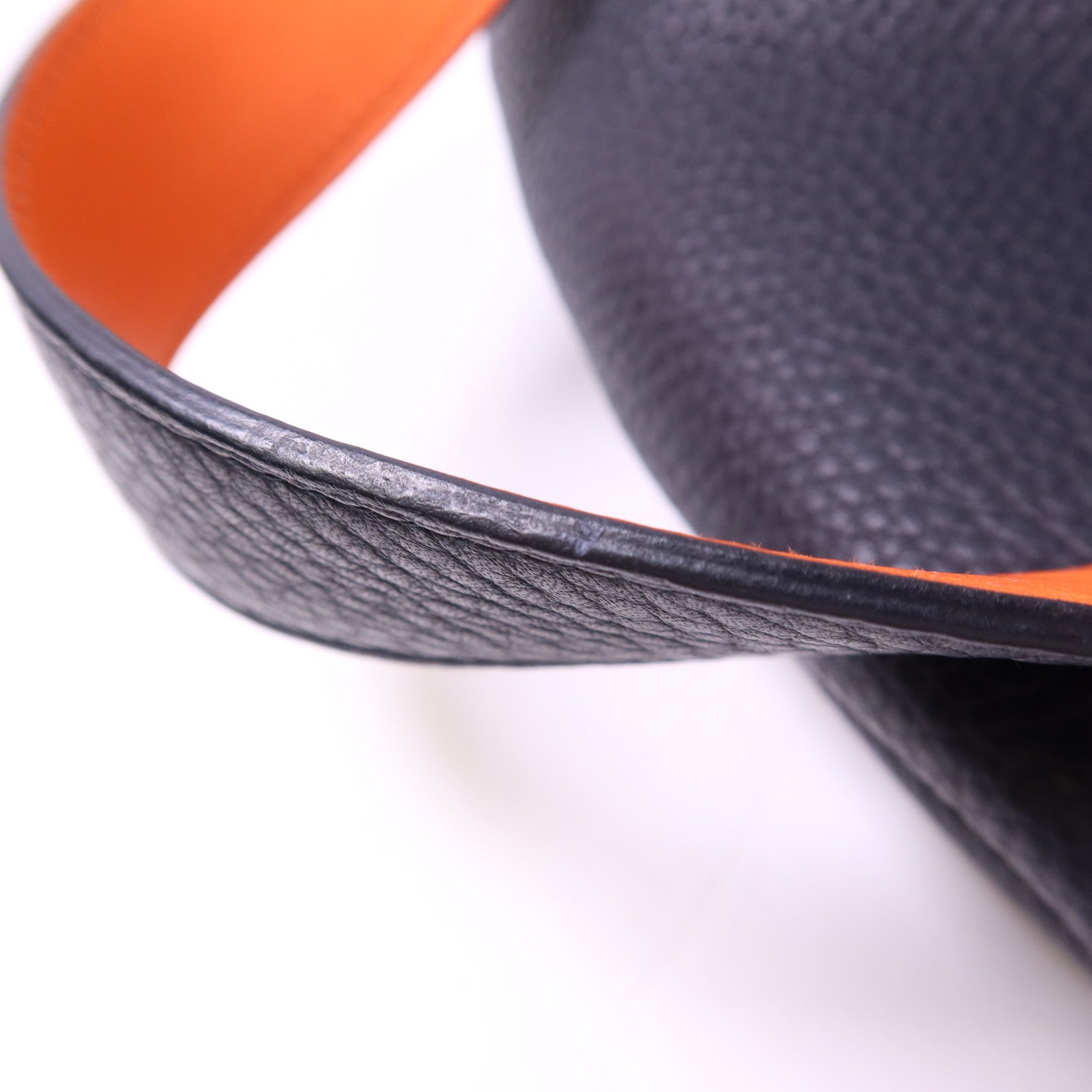 HERMES Clemence皮革Picotin GM金扣手挽袋Bleu Indigo/Orange