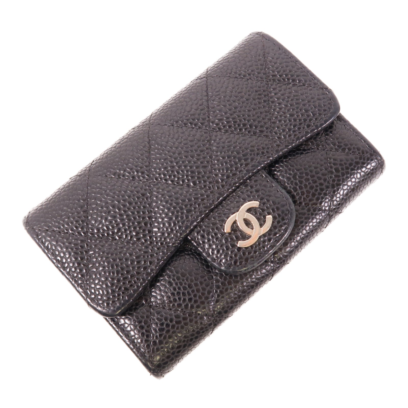 CHANEL 牛皮皮革Card Case銀扣卡片套