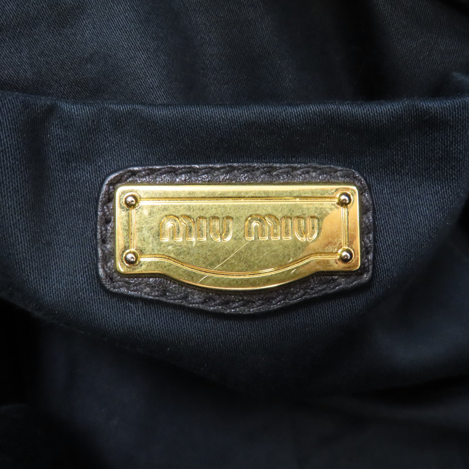 Miu Miu 【激減優惠】牛皮皮革2 Way Shoulder金扣手挽肩背兩用袋黑色