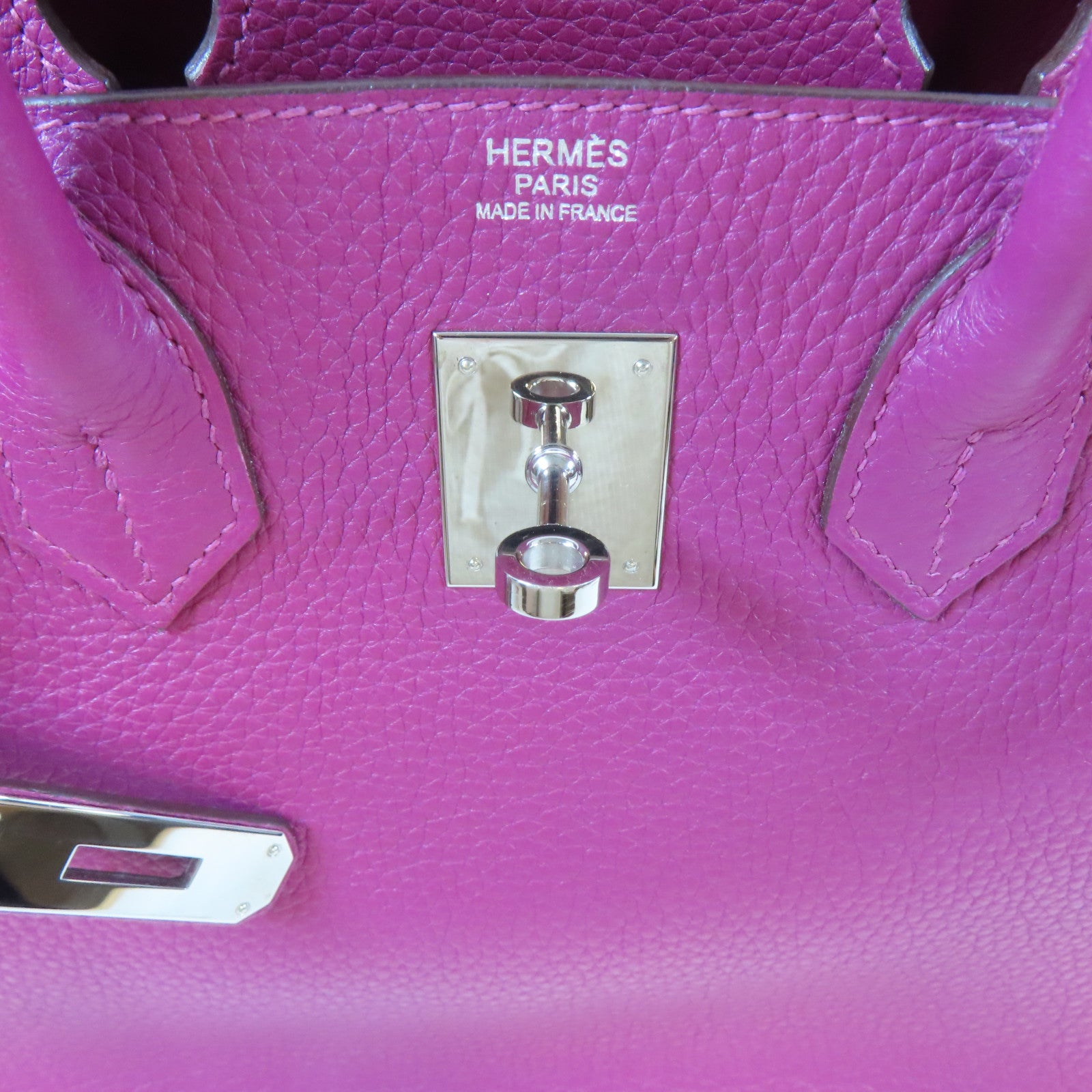 HERMES 【激減優惠】Clemence皮革Birkin 30銀扣手挽袋Rose Purple/桃紫色