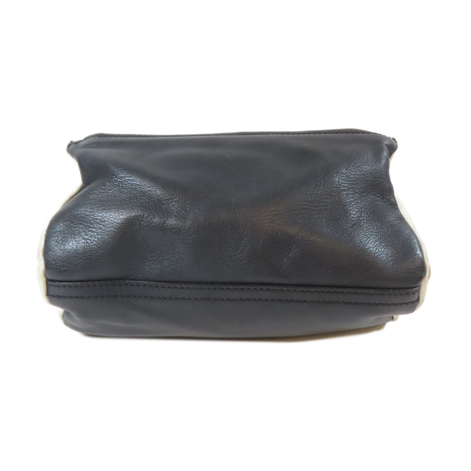 GIVENCHY 【激減優惠】牛皮皮革Shoulder Bag金扣肩背袋深藍色/米色