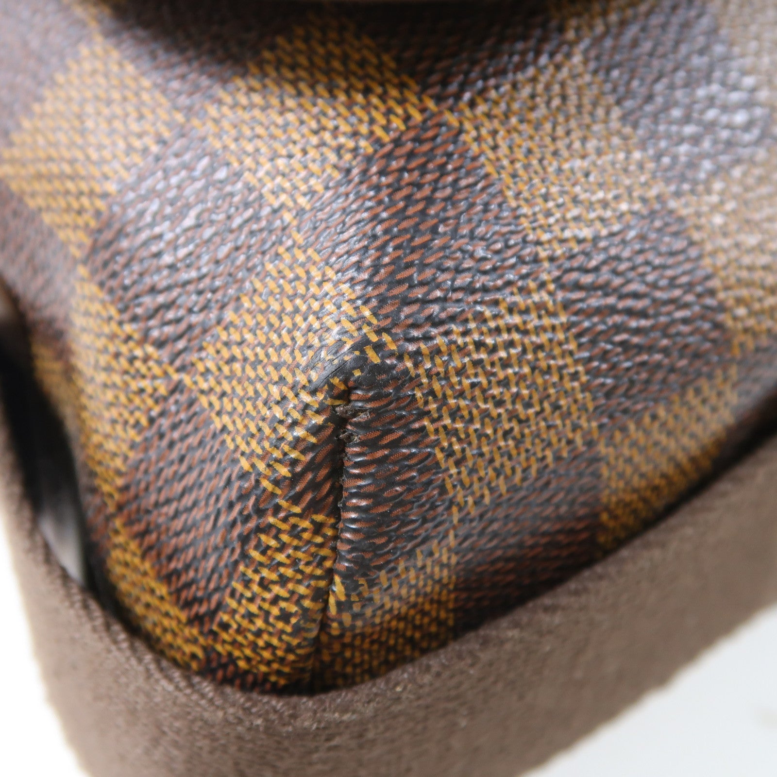 LOUIS VUITTON Damier Brooklyn MM金扣肩背袋啡色