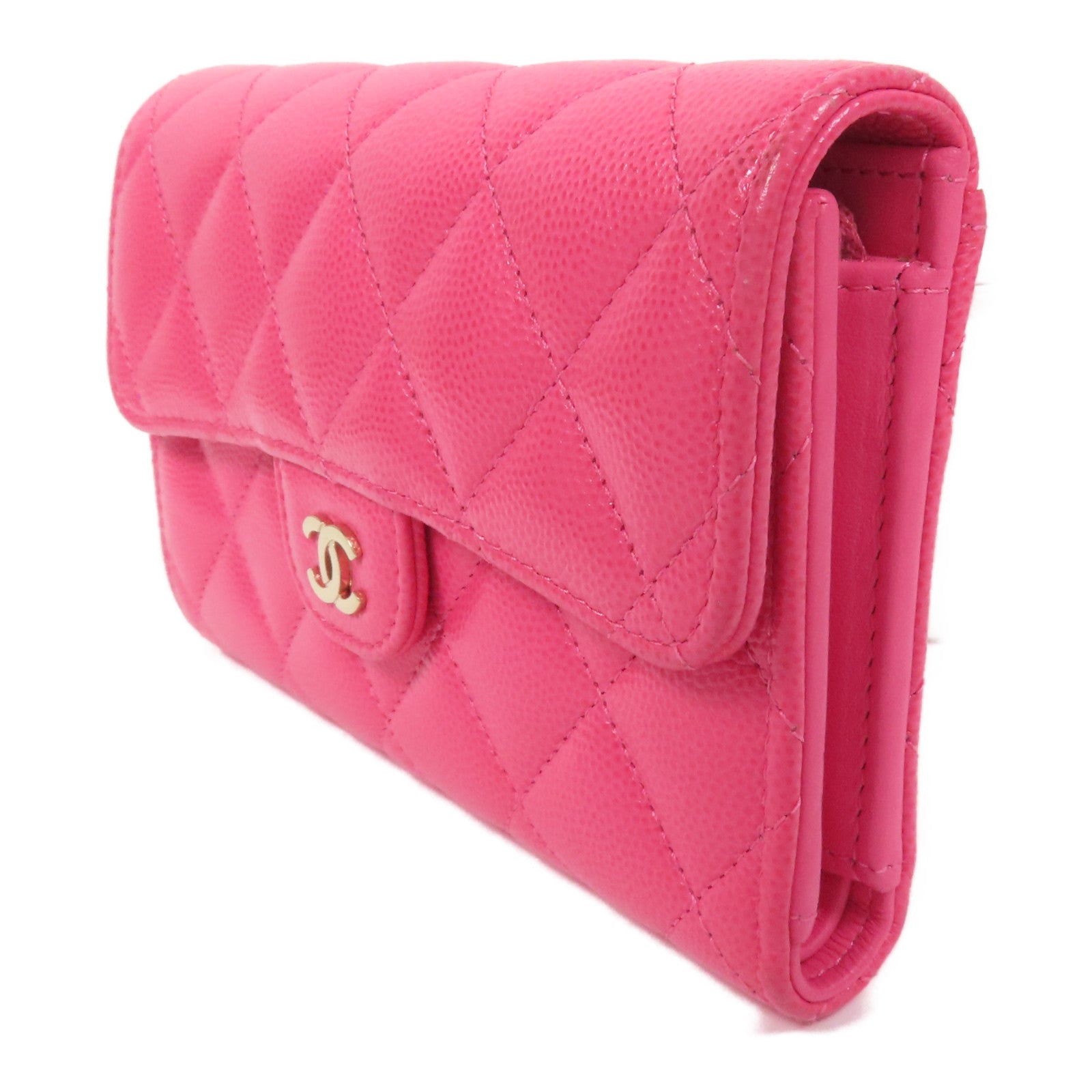 CHANEL 牛皮皮革Wallet金扣錢包