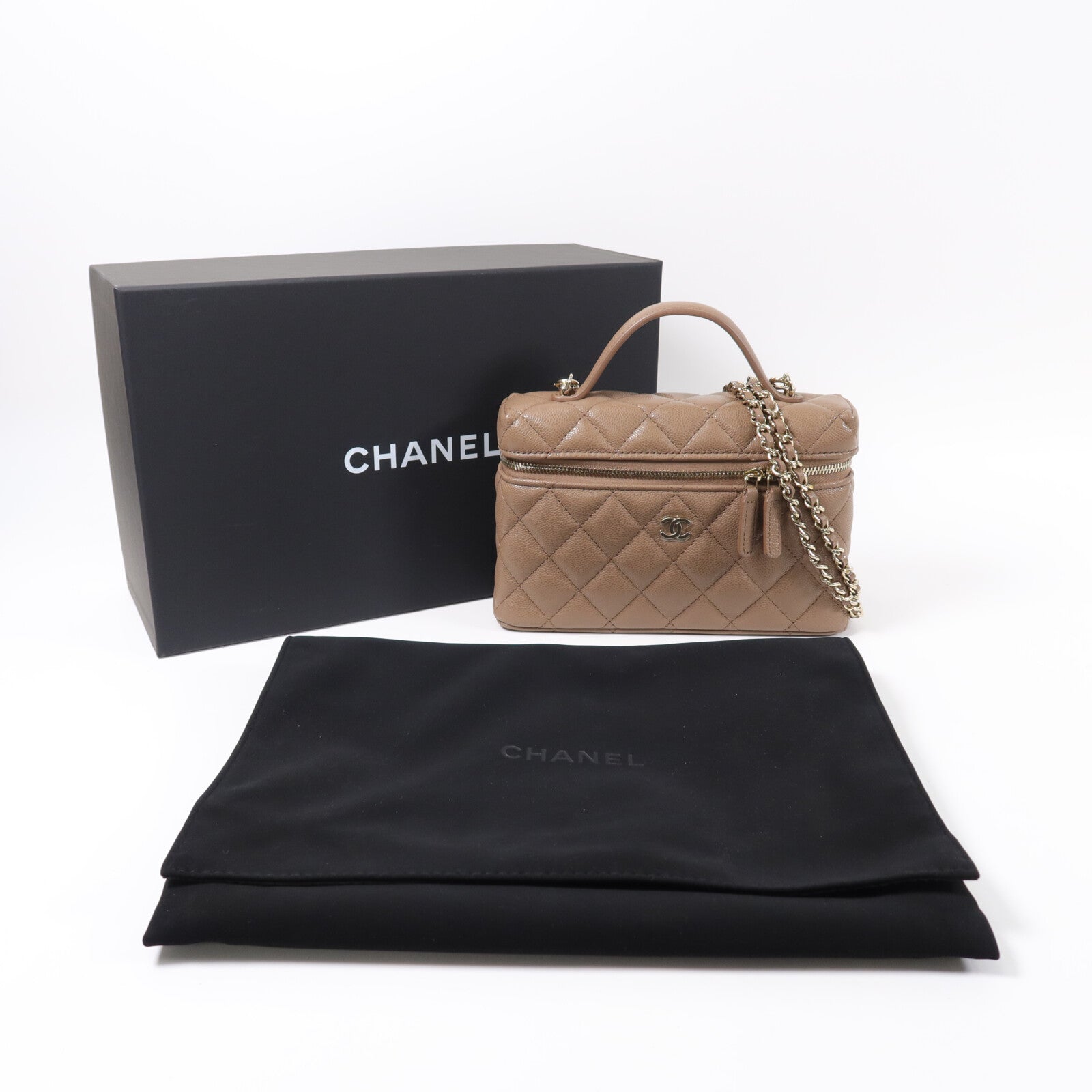CHANEL 牛皮皮革Vanity Case手挽肩背兩用袋