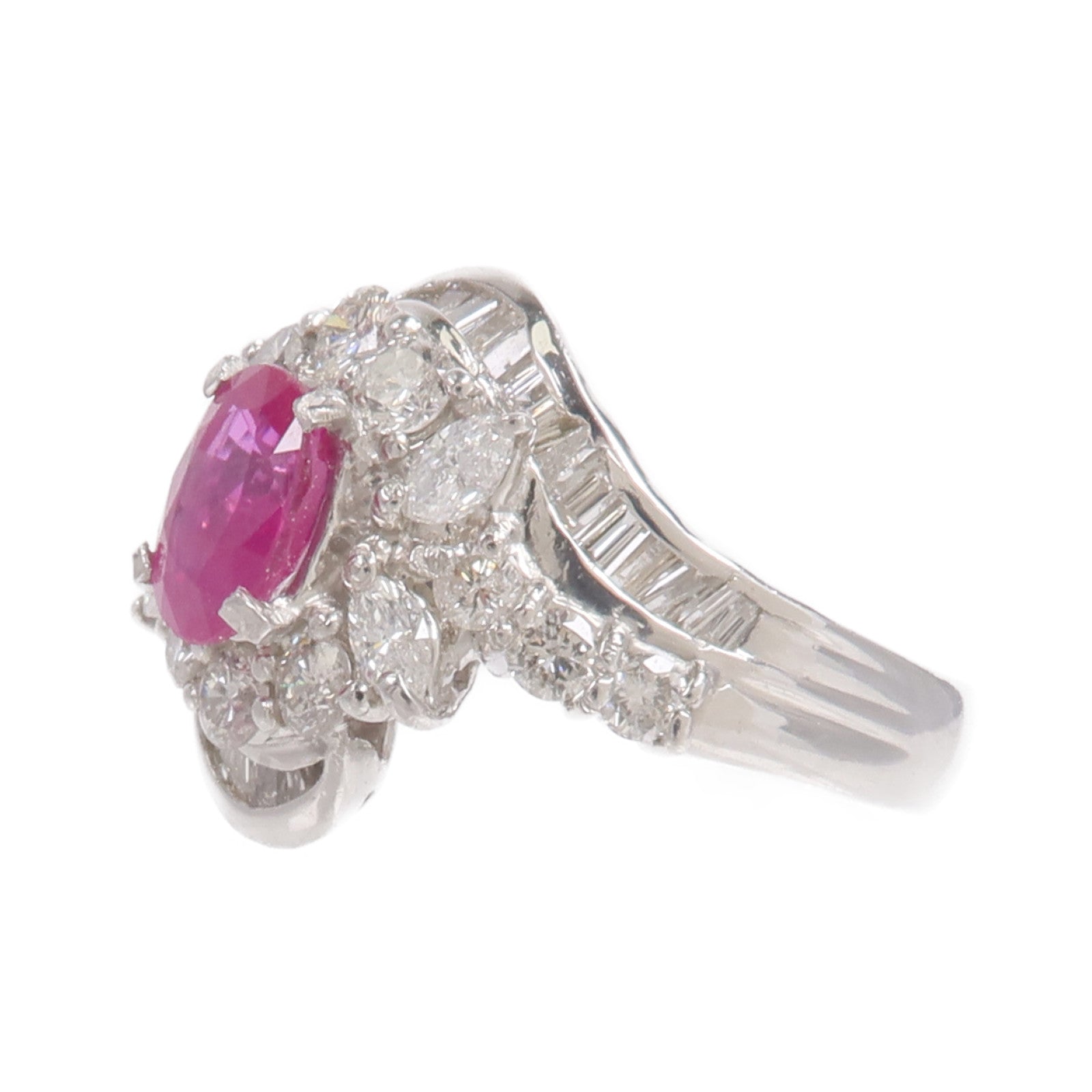 JEWELRY PT900鉑金Ruby Diamond Ring紅寶石鑽石戒指