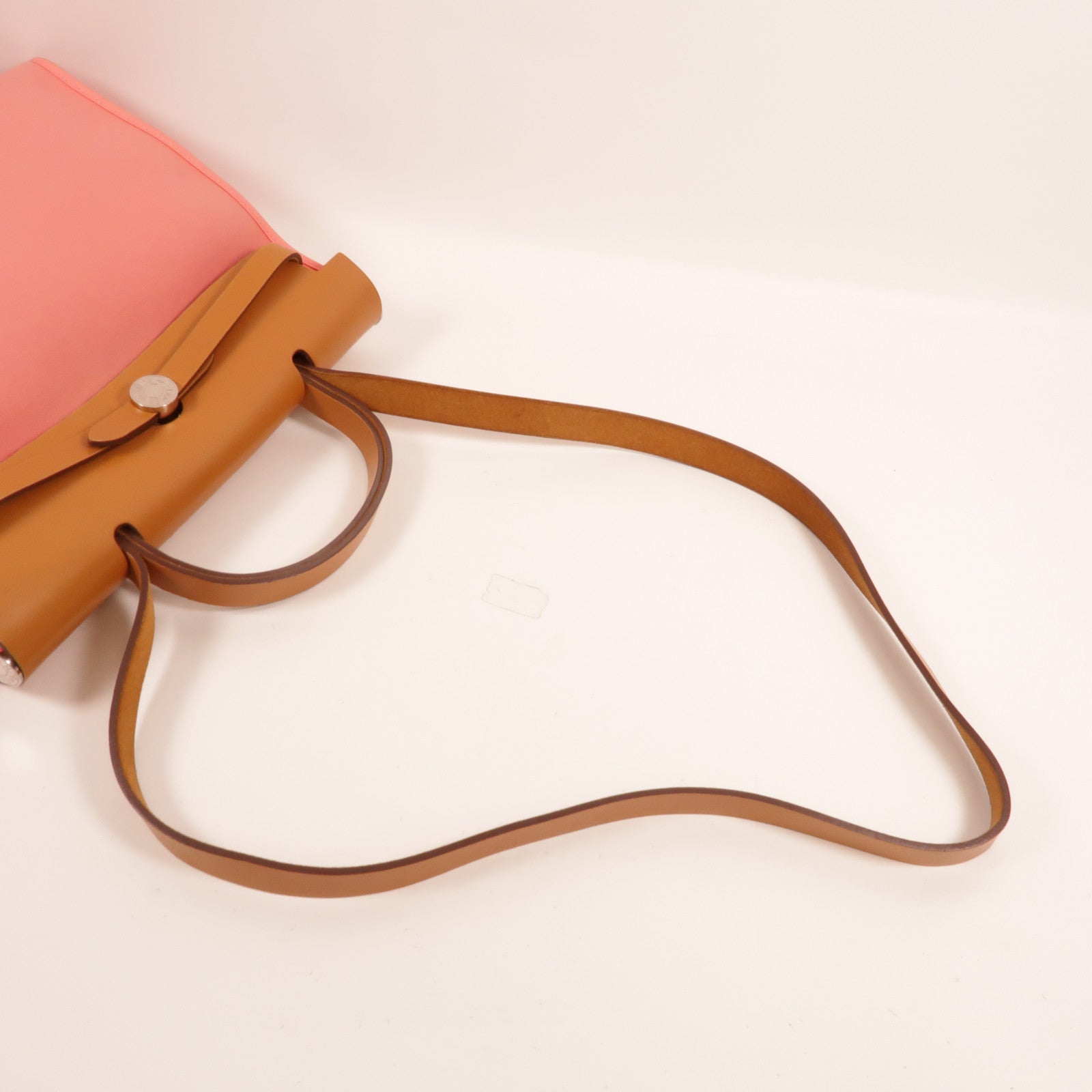 HERMES 帆布Herbag PM手挽肩背兩用袋Rose Azalee