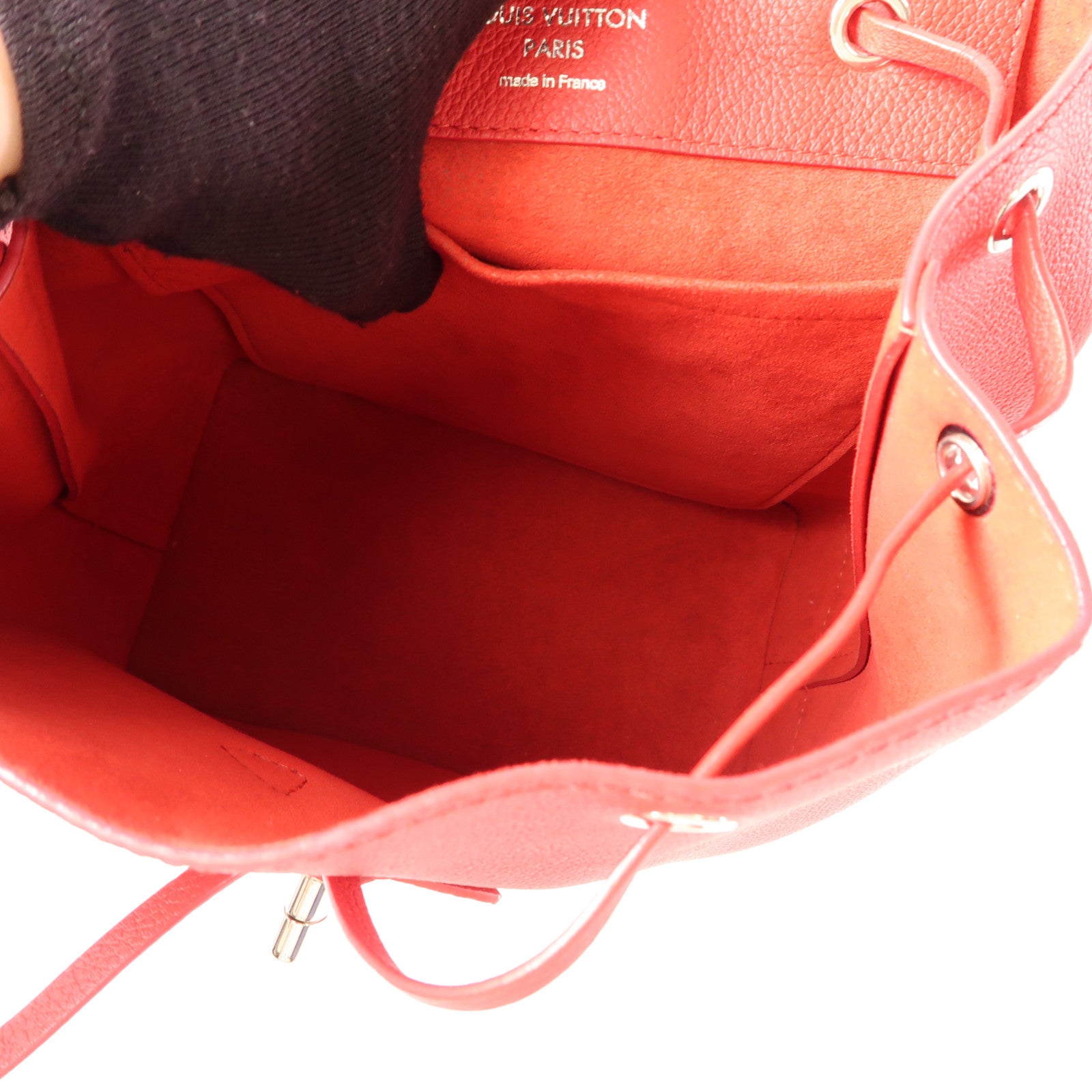 LOUIS VUITTON 牛皮皮革Lockme Backpack銀扣背包紅色