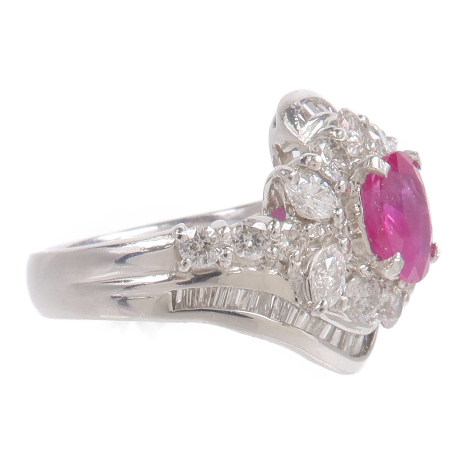 JEWELRY PT900鉑金Ruby Diamond Ring紅寶石鑽石戒指