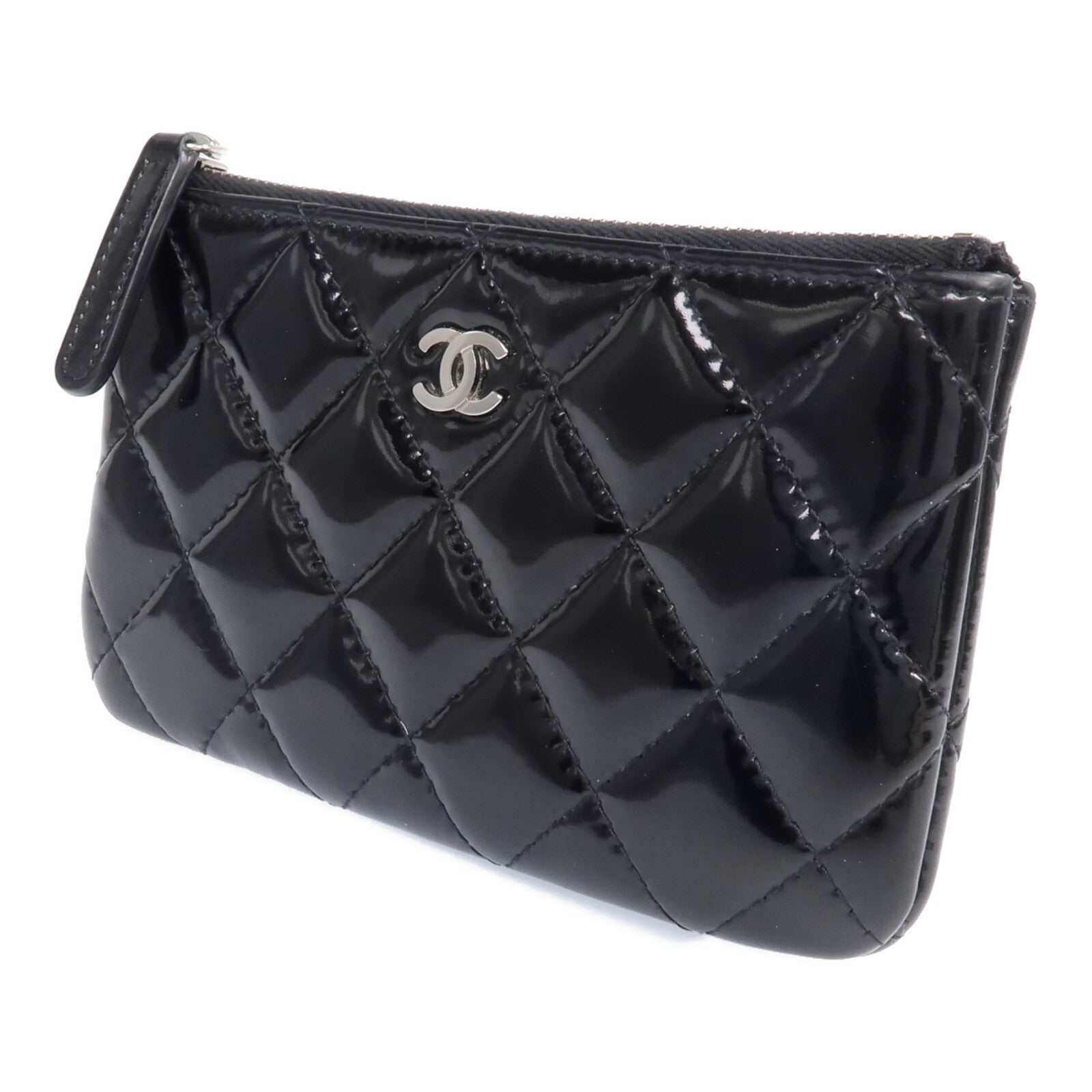 CHANEL 漆皮皮革Wallet銀扣長錢包