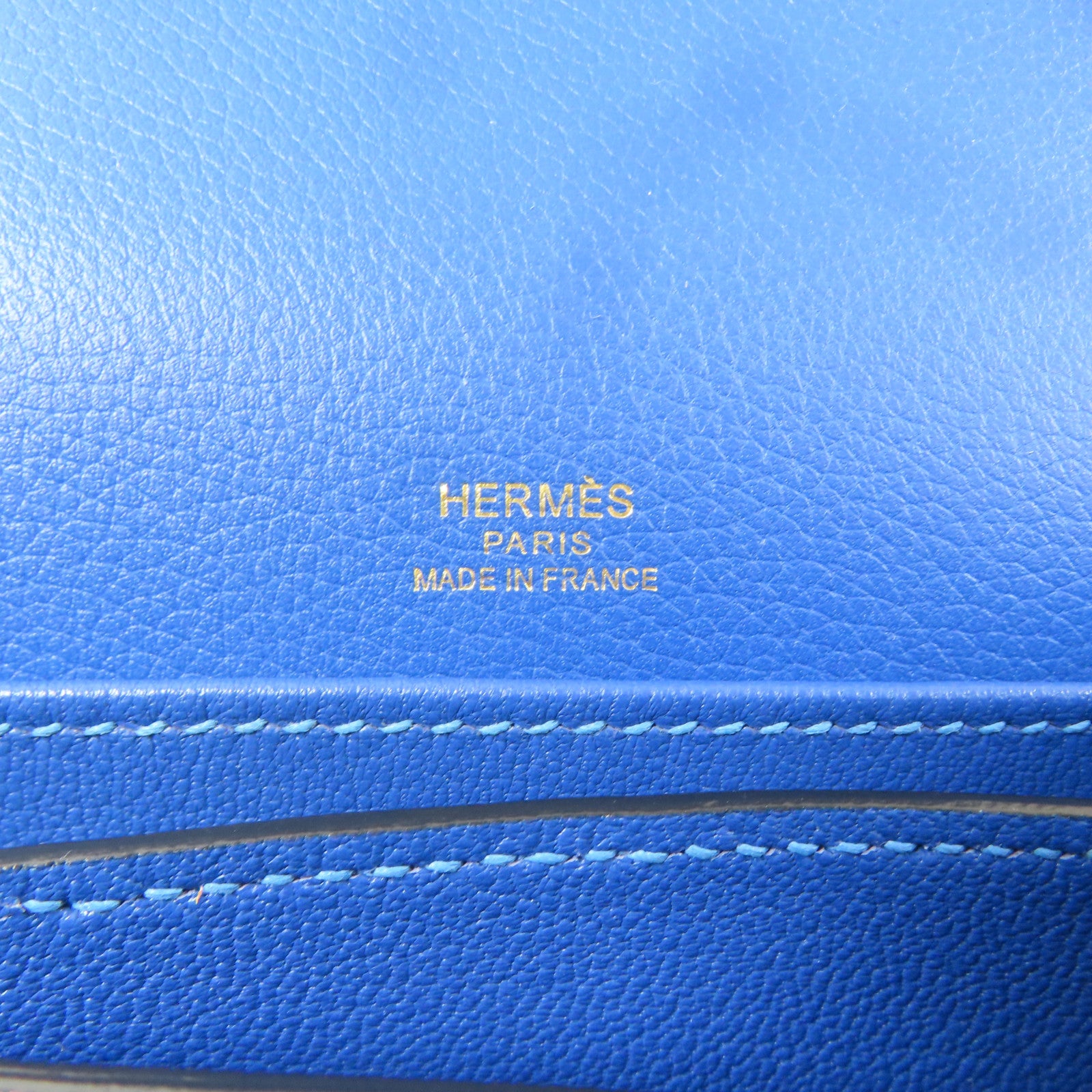 HERMES Evercolor皮革Mini Roulis金扣肩背袋藍色