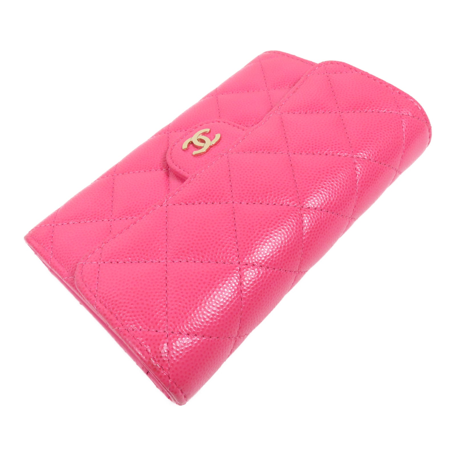 CHANEL 牛皮皮革Wallet金扣錢包