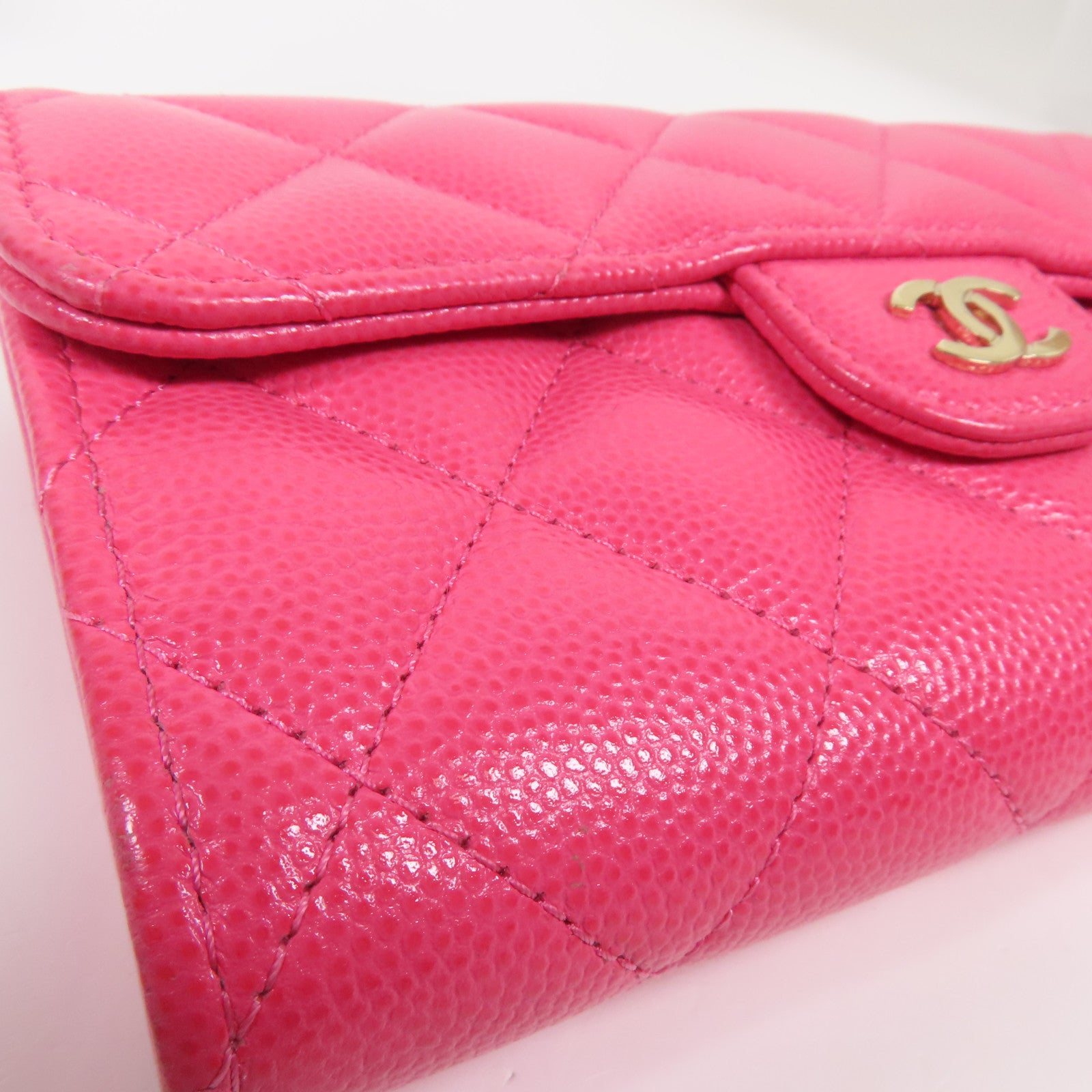 CHANEL 牛皮皮革Wallet金扣錢包