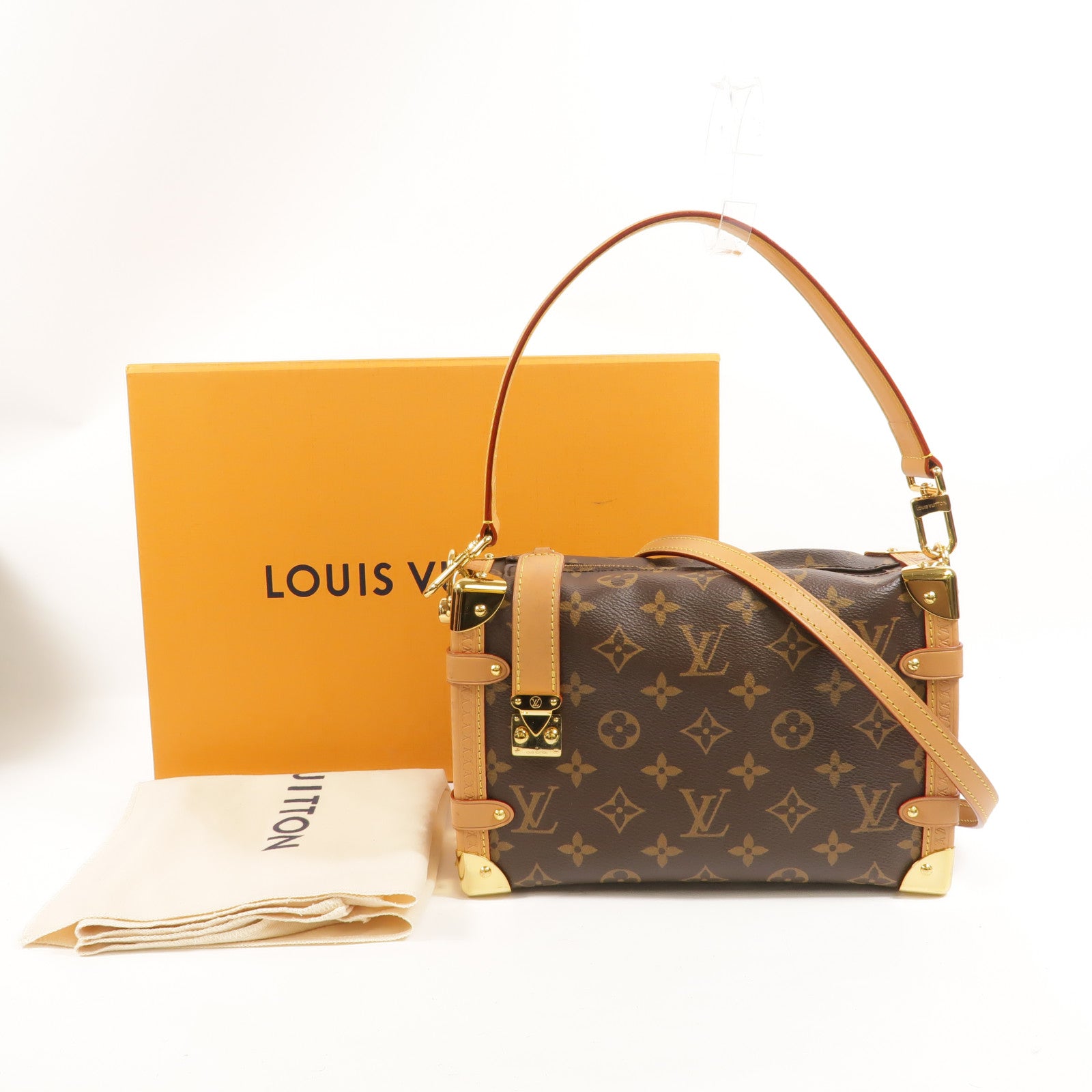LOUIS VUITTON Monogram Side Trunk金扣手挽肩背兩用袋