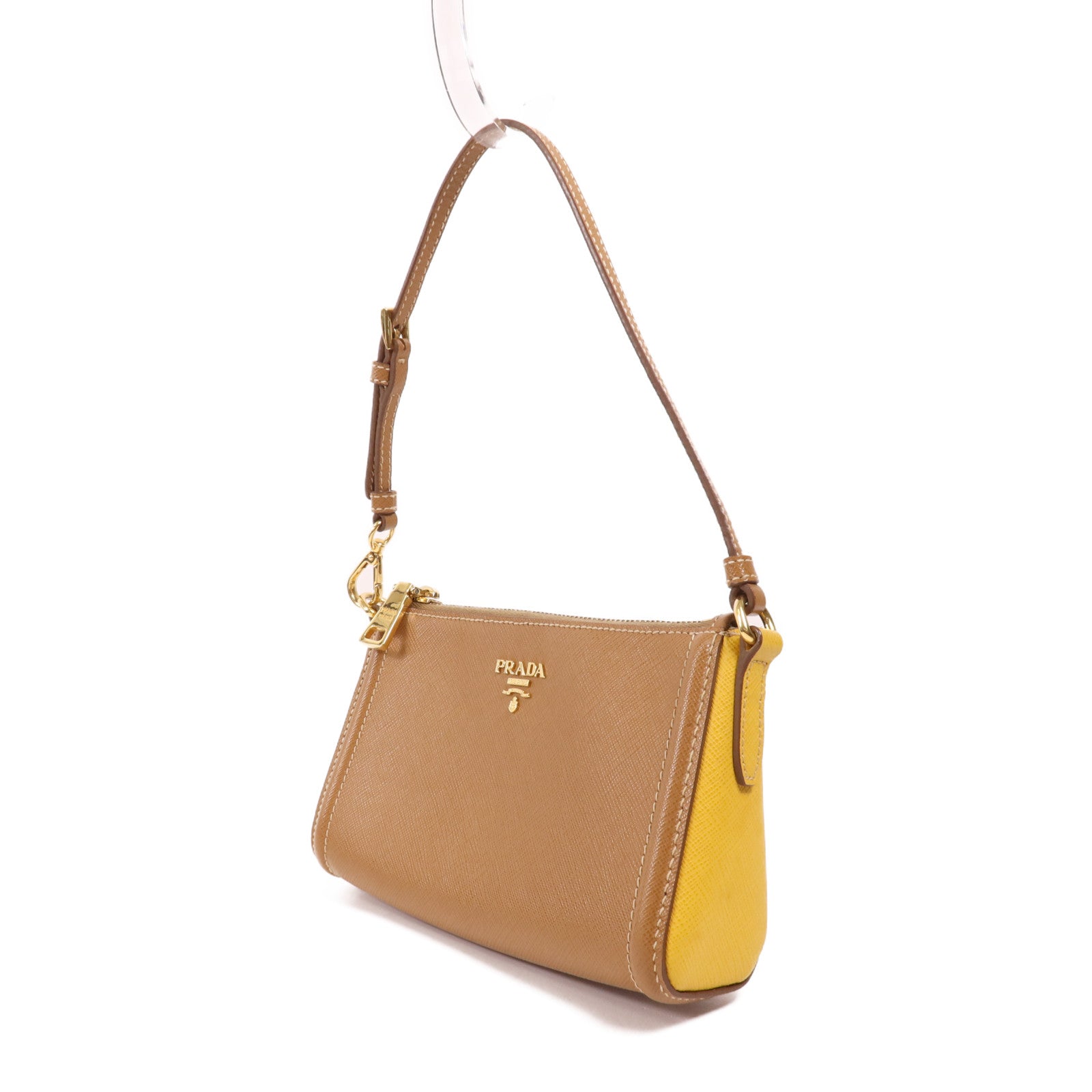 PRADA 牛皮皮革Shoulder Bag金扣肩背袋