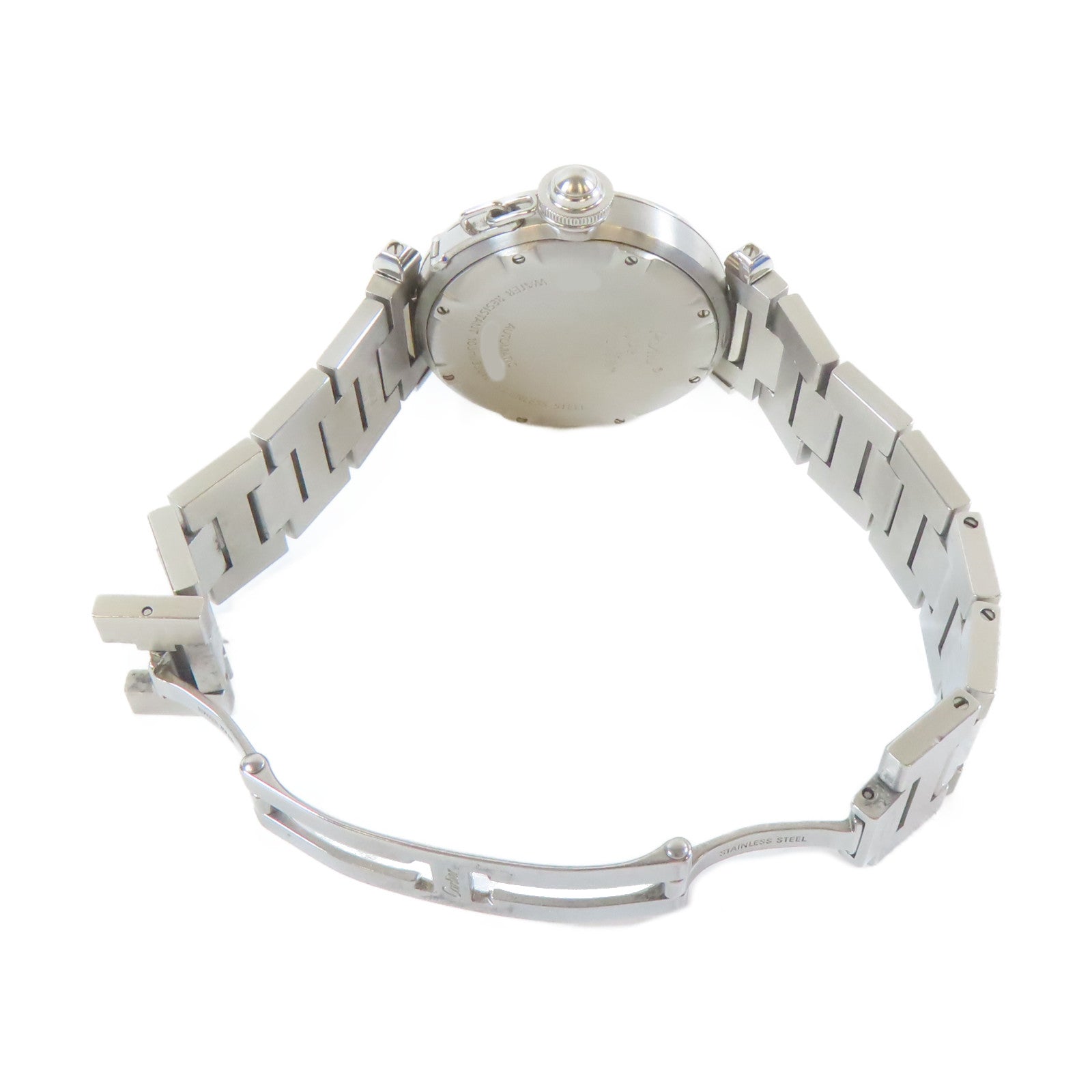 CARTIER 不鏽鋼Pasha C自動機芯手錶白色#14cm