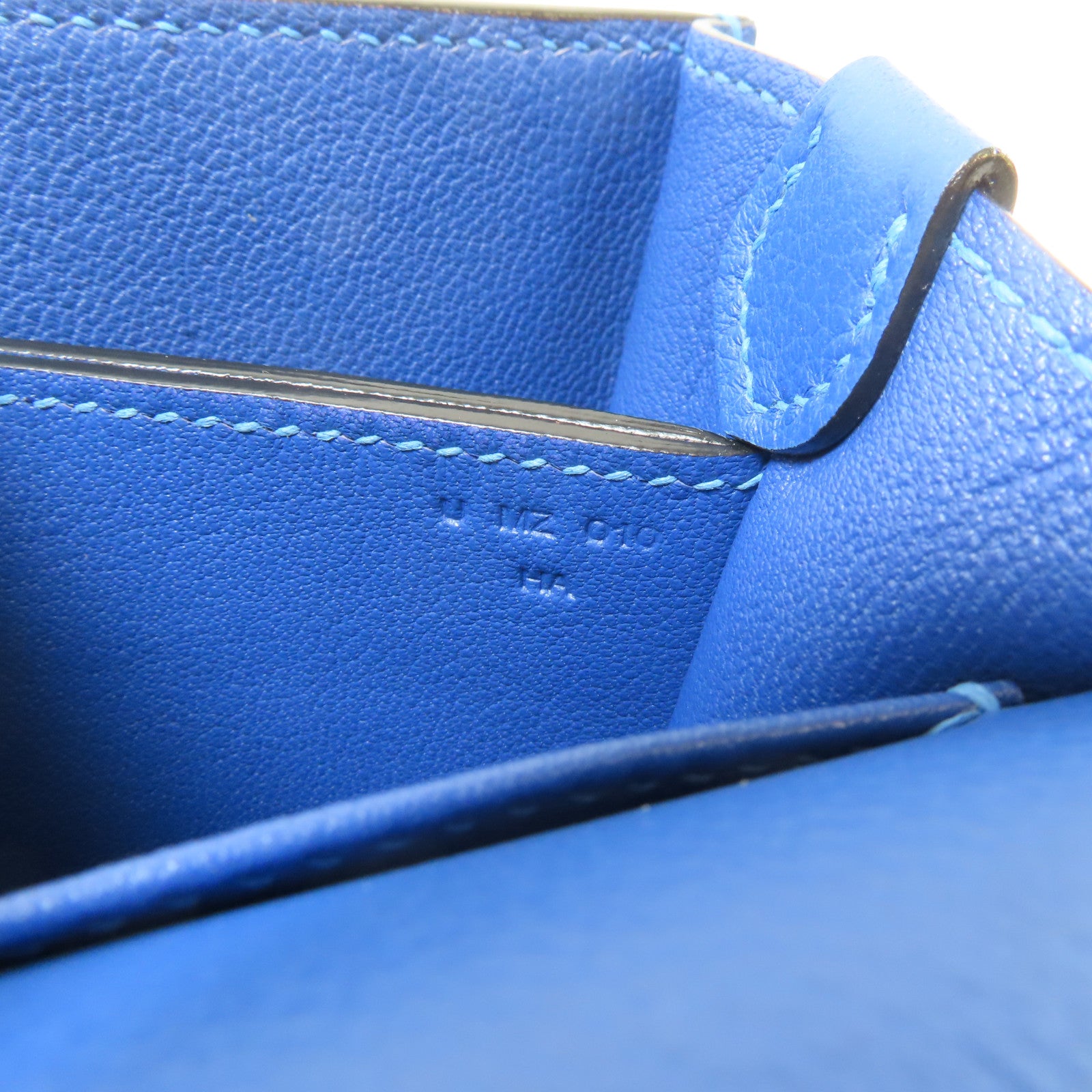 HERMES Evercolor皮革Mini Roulis金扣肩背袋藍色