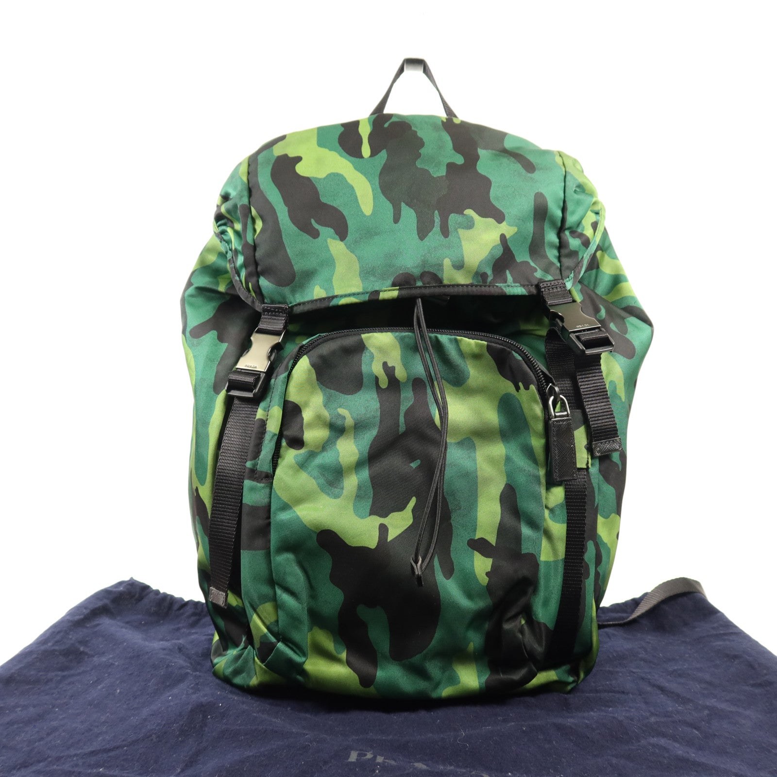 PRADA 尼龍Rucksack銀扣背包