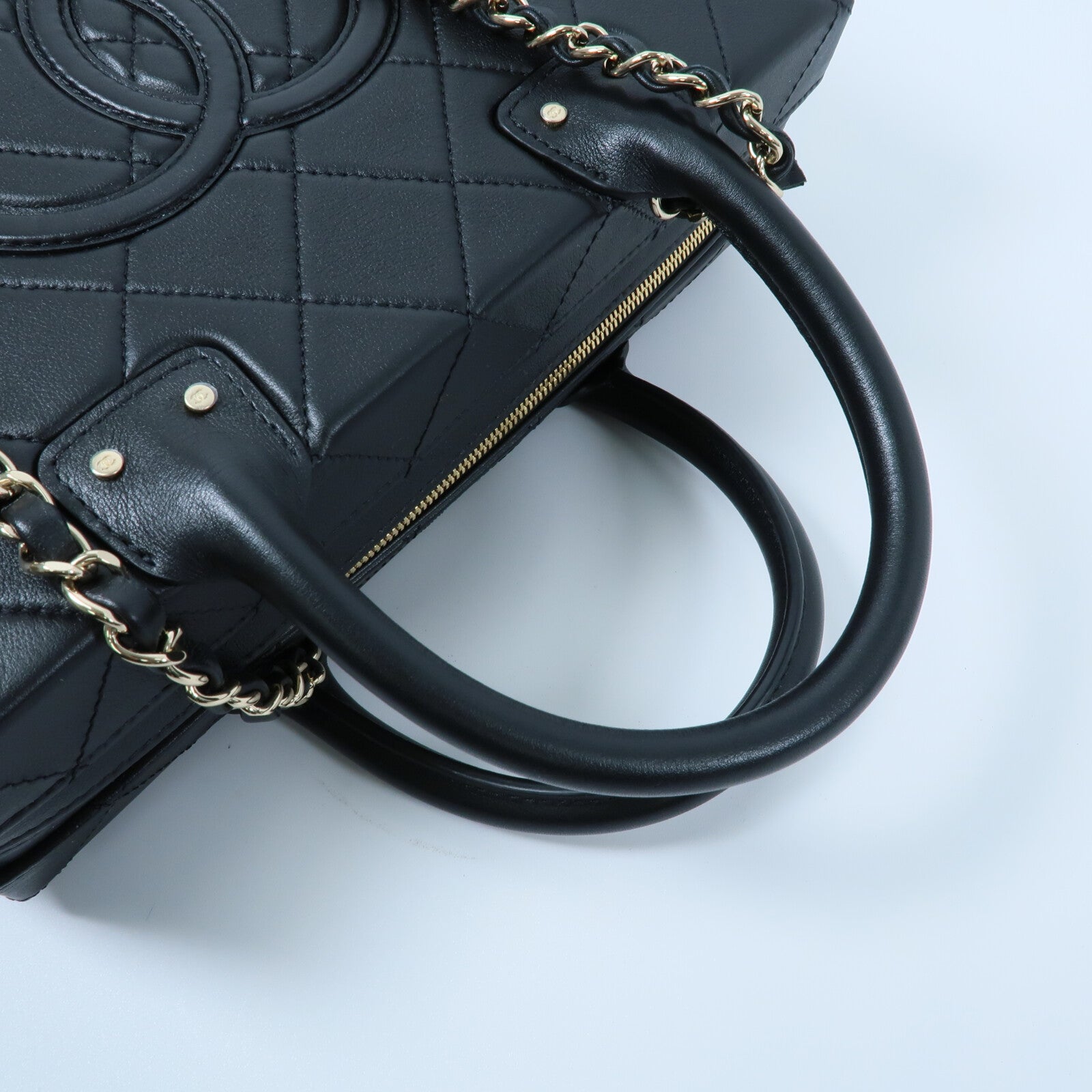 CHANEL 牛皮皮革Chain Shoulder鏈帶手挽肩背兩用袋
