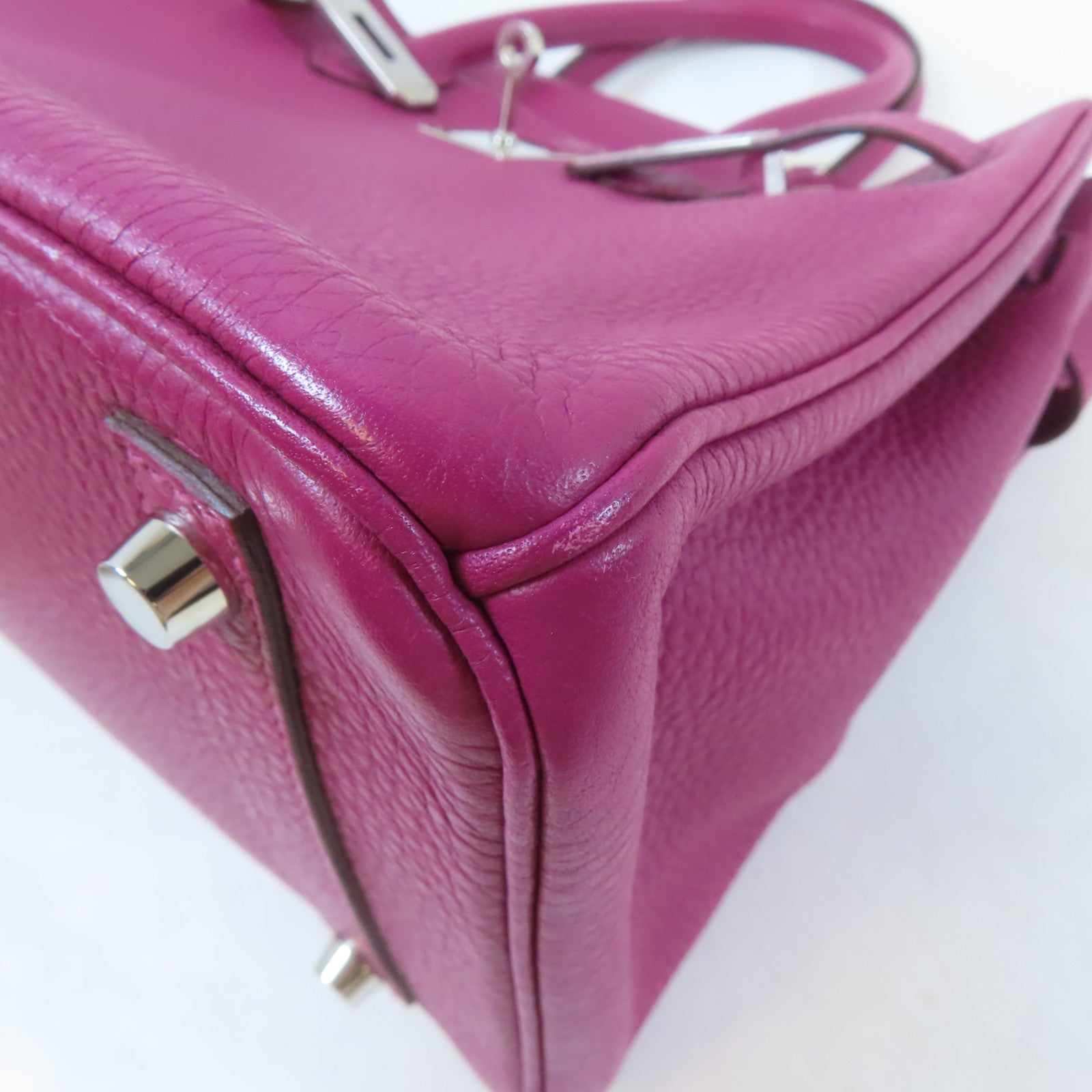 HERMES 【激減優惠】Clemence皮革Birkin 30銀扣手挽袋Rose Purple/桃紫色