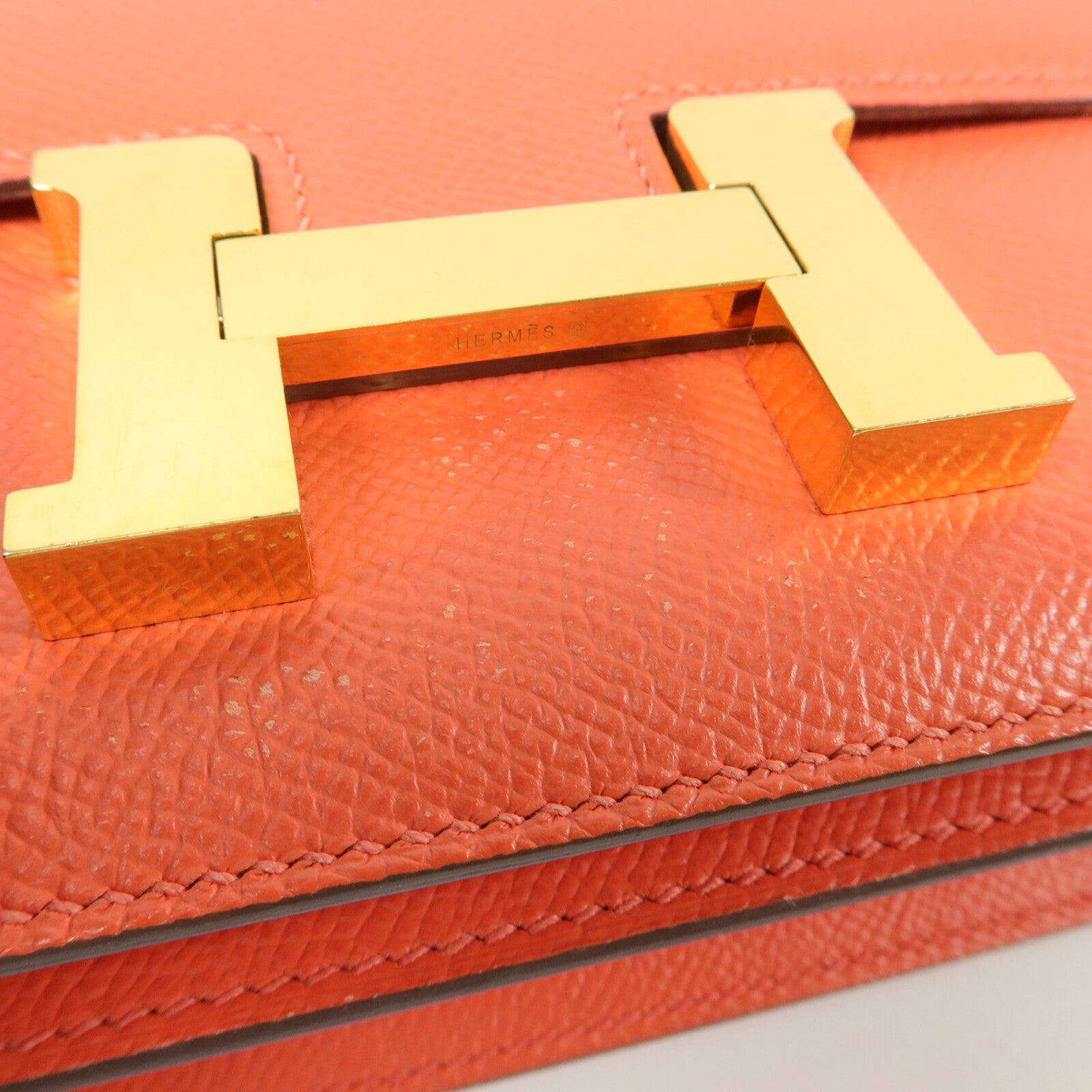 HERMES Epsom皮革Constance Mini肩背袋Rose Jaipur